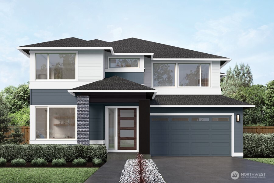 The Lotus V2 by MainVue Homes at Tolt River Terrace is a modern home with a spacious interior. Begin at the Foyer, where an arterial hallway introduces the Home Office and Multi-Purpose Room before leading to the core of the home: The Great Room, Dining room and Gourmet Kitchen featuring 3cm Quartz Counters, Frameless Cabinetry and Stainless Steel appliances. Upstairs, the Leisure Room connects three secondary bedrooms and the luxurious Grand Suite featuring a walk-in Dressing Room, frameless walk-in shower, designer free-standing tub and vanities capped in 3cm Quartz. Customer registration policy: Buyer’s Broker to visit or be registered on Buyer’s 1st visit for full Commission or commission is reduced.