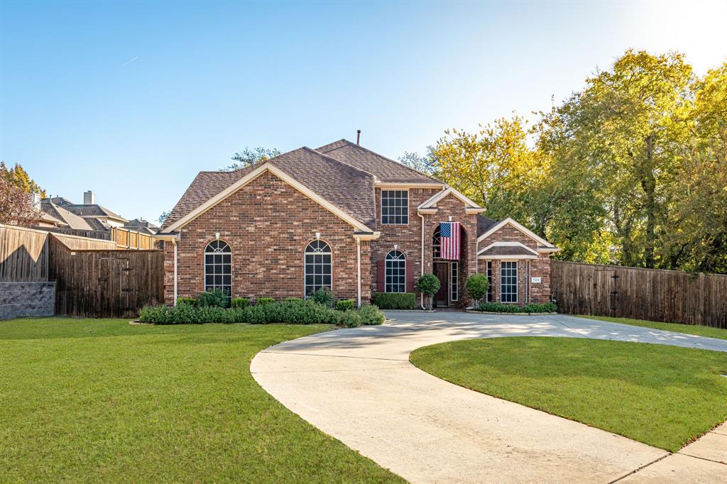 Hard to find oversized treed lot with a backyard built for living large! This 5 bedroom McKinney home sits on a sprawling 0.36 acre lot, the largest in the neighborhood featuring a sparkling diving pool, 33 ft covered patio, and plenty of room for outdoor fun, entertaining, or simply relaxing listening to the leaves rustle. Inside, enjoy soaring vaulted ceilings, pristine wood floors and a two-story family room open to the kitchen. The kitchen blends style and function with quartz counters, a 5-burner gas cooktop, double sinks and convenient pull-out lower cabinet shelves. The primary suite is privately tucked away with a sitting area, oversized closet, and a spa-inspired bath showcasing a standalone tub, frameless shower, and separate vanities with quartz counters. A secondary bedroom downstairs could double as a home office. Upstairs offers a game room, three additional bedrooms, a full bath, and an incredible walk-in attic with 16'X16' of storage space. Additional storage under stairs. Convenient oversized garage with built-in workshop space is ideal for projects or extra gear. ENERGY-SMART living comes easy with 28 PAID OFF Tesla solar panels and four Tesla Powerwall batteries. Located minutes from top rated public and charter schools including Imagine International Academy, McKinney Christian, and Slaughter Elementary, plus endless dining, shopping, and recreation. A rare combination of space, style, and sustainability, all in the heart of McKinney. NOTICE - This property includes a renewable energy power production system. All potential buyers are advised to notify their lender and AMC that a competent appraiser is required for this type of property. (See Notice of High Performance Features in transaction desk).