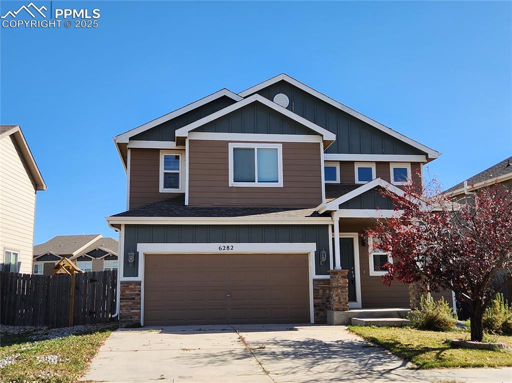 Discover this beautifully maintained 3-bedroom, 2.5-bathroom home tucked within the popular Buffalo Crossing community of Colorado Springs. Warm, bright, and thoughtfully designed, this residence offers a comfortable layout that suits both relaxed living and hosting with ease.

Step inside to an inviting main level featuring a generous living area, a stylish kitchen with stainless steel appliances, and a dining space that opens to the backyard—ideal for indoor-outdoor flow. Upstairs, the spacious primary suite provides a peaceful retreat with its walk-in closet and private bath. Two additional bedrooms and a full bathroom offer flexible space for family, guests, or a dedicated office. An upper-level laundry room means no more hauling baskets up and down stairs.

The home also includes a 2-car attached garage and a fully fenced backyard ready for play, pets, or summertime evenings. Enjoy being just moments from neighborhood parks, trails, schools, and convenient access to Fort Carson and Peterson Space Force Base.