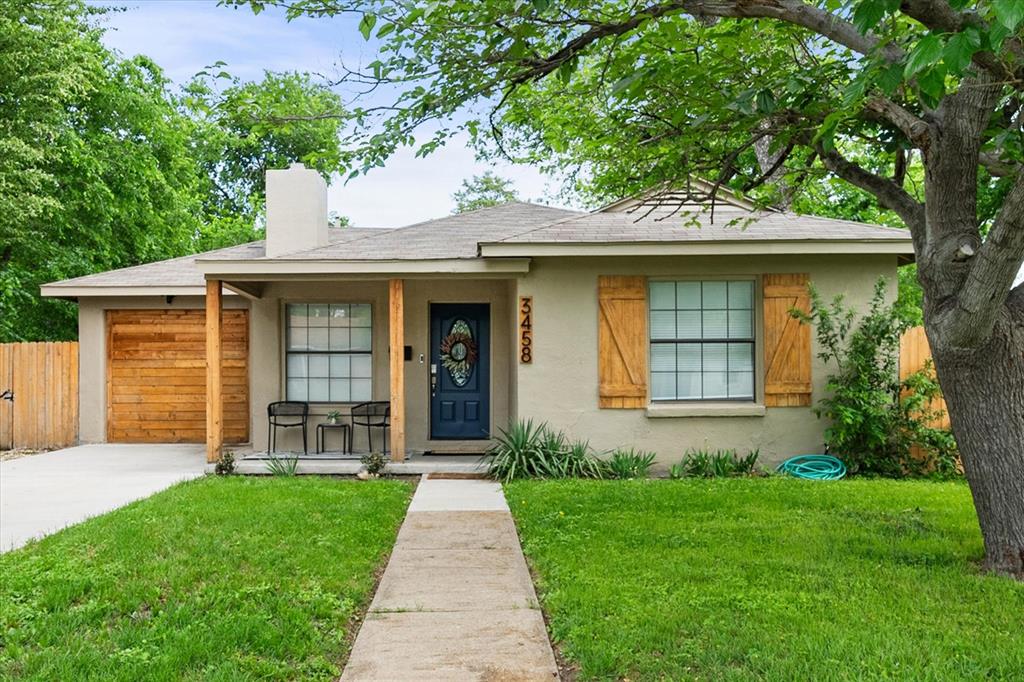 Welcome to 3458 Suffolk Dr, a move-in ready home ideally located just minutes from TCU. Whether you’re a TCU parent looking for a smart housing solution, an investor seeking strong rental potential, or a buyer wanting to be close to the heart of Fort Worth, this property checks all the boxes. Thoughtfully updated throughout, the home features durable LVP flooring, fresh interior & exterior paint, crown molding throughout, updated lighting, & a functional layout designed for everyday living. The kitchen offers granite countertops, stainless steel appliances, subway tile backsplash, & ample storage; clean, inviting, & ready to use. The spacious living area is anchored by a cozy fireplace & flows seamlessly into the dining & kitchen, creating a warm & welcoming environment. The third bedroom offers a private & spacious retreat complete with a generous walk-in closet. Both bathrooms have been beautifully renovated with granite countertops, updated fixtures, & custom tile work. The primary bath features an oversized walk-in shower & built-in cabinetry creating ample bathroom storage, giving the home a polished & modern feel. Step outside to a large backyard with a covered patio, perfect for entertaining, relaxing, or enjoying outdoor living year-round. Additional improvements, including foundation work with warranty, updated plumbing, a new driveway, & a privacy fence, offer peace of mind & long-term value. This home can be a true turn-key opportunity, with all furniture available for sale. The washer, dryer, & refrigerator will convey with an acceptable offer, making it easy to move right in or have it fully ready from day one. With its unbeatable location near TCU, thoughtful updates, flexible seller incentive, & versatile layout, this home stands out as one of the best opportunities in the area.