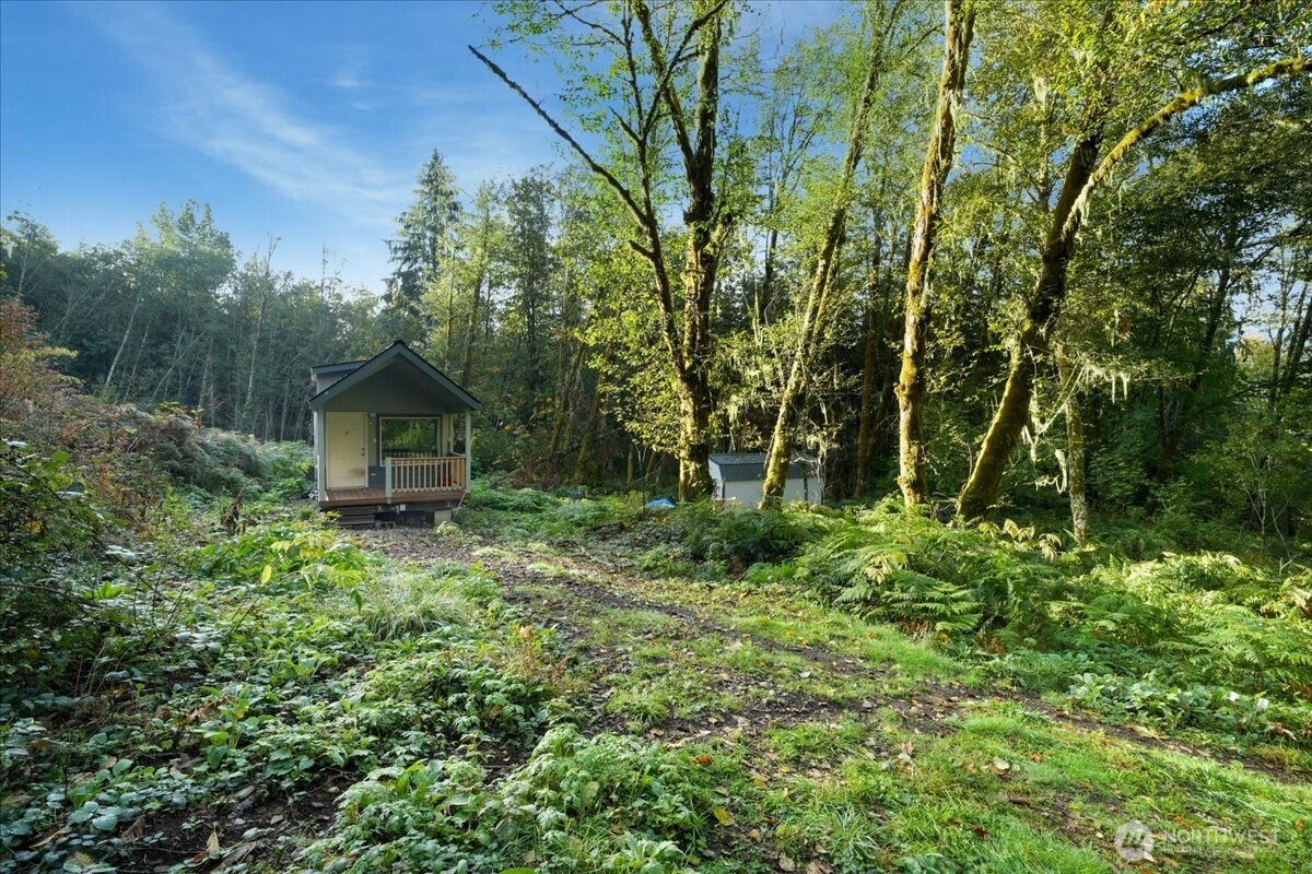 Escape to your own private 5-acre retreat surrounded by mature alder and big leaf maple trees, lush underbrush, and an abundance of wildlife! This partially cleared property features a 389sqft tiny home, a storage shed, and plenty of space to make it your own. Enjoy peaceful moments listening to the seasonal creek that flows in the winter, or relax by the fire pit, complete with hammocks and walking/hiking trails winding through the trees. The property is already set up for Starlink internet, making it ideal for a weekend getaway or a place to call home. Located within 30 mins of several lakes, including popular fishing destinations like both Davis Lake and Mineral Lake. The opportunities are endless with this amazing property!