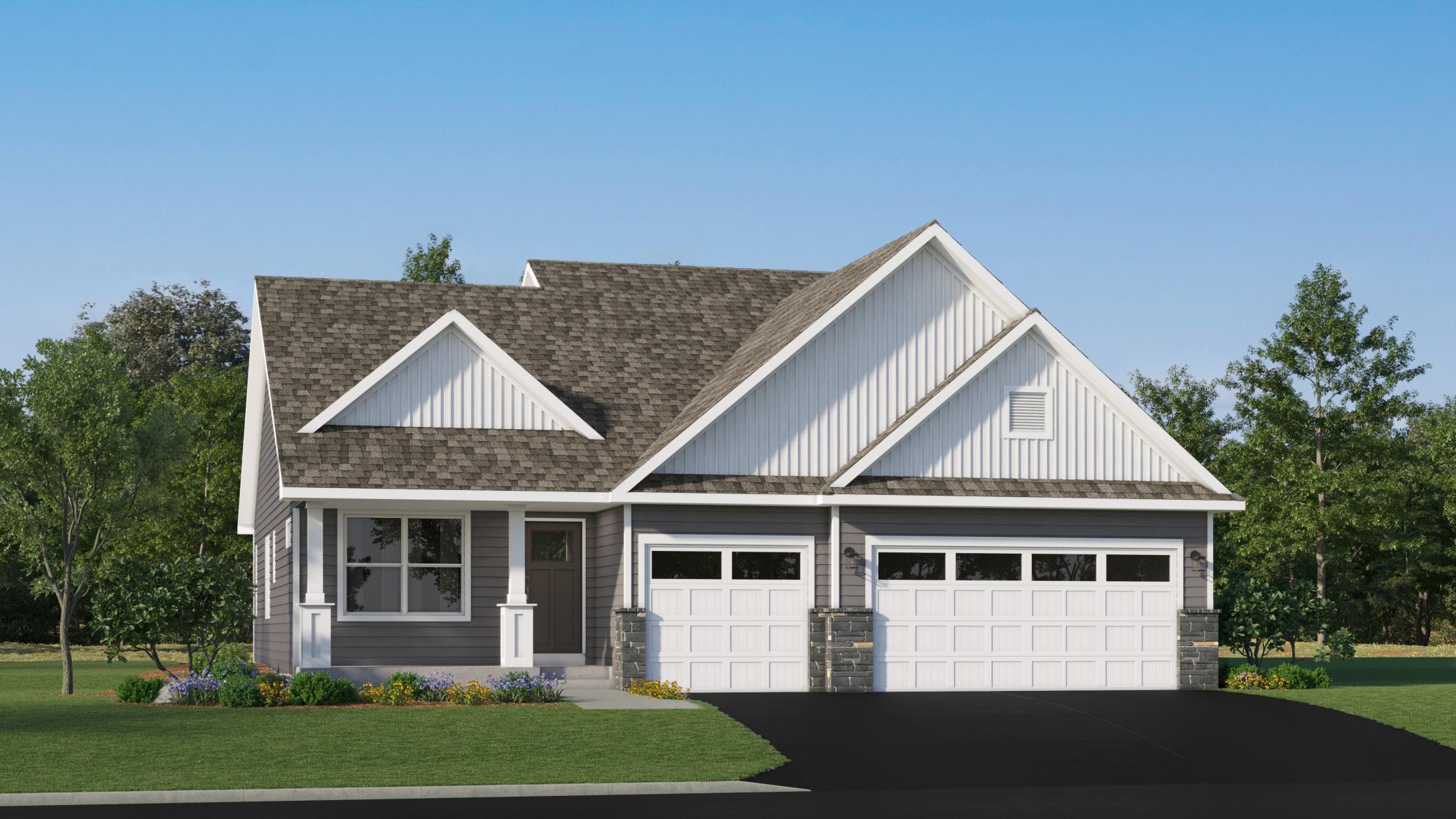 Under construction and available for a November closing! Step inside this thoughtfully designed home and discover a main level that impresses from the start. The great room and dining area are enhanced by vaulted ceilings, creating an open and inviting atmosphere perfect for gatherings. The kitchen is a chef’s dream, featuring sleek cabinetry, Silestone® countertops, a designer backsplash and a full suite of Frigidaire® stainless steel appliances—including a gas range and side-by-side fridge with ice dispenser. Entertain at the center island or enjoy the convenience of a stainless steel undermount sink with pullout spray. Shaw® Floorte Classic LVP flooring adds durability and style throughout the main living spaces, while professionally designed color packages and elegant white millwork elevate every detail. Upstairs, the luxe owner’s suite boasts a glass-enclosed shower, raised-height elongated toilet and Silestone® countertops, with two additional bedrooms nearby. Head the the finished walkout basement to find a fourth bedroom, full bath, and spacious recreation room - an entertainer's dream! With a fully drywalled and insulated 3-car garage, programmable Schlage smart lock, energy-efficient features and a full yard with sod and tree, this home is packed with upgrades. Homes with this level of design and versatility are in high demand—schedule your tour before it’s gone!
