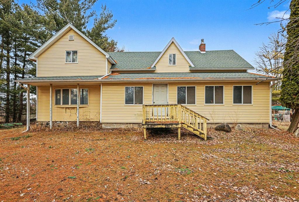 WHAT A PACKAGE PROPERTY !!!!!Come check out this Cape Cod home featuring 3Bedrooms, 1Bathroom positioned on -/+ 55 Acres of Pure Michigan land with a huge Barn. Home needs some TLC but priced accordingly. ALL loan types will be considered. Make sure to check out the Drone videography attached.