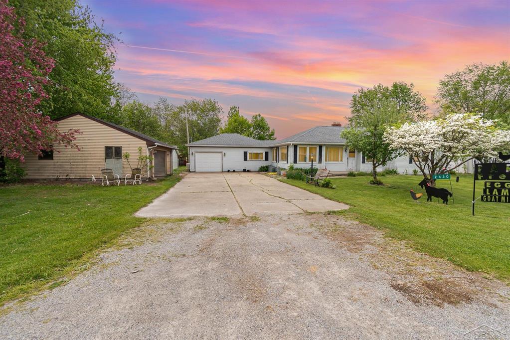 Welcome to your hobby farm retreat in Kawkawlin Twp. This 3 bedroom, 1.5 bath ranch is on 8.1 acres. If you have been dreaming of a place to keep animals while staying close to shopping and the expressway, this is it. There is a one car attached garage and breezeway with two additional unattached garages, one featuring four animal stalls.  There is a 12 x 18 chicken coop/shed with a 30 ft chicken run and a 20 x 24 animal barn. You will enjoy tranquility walking out from the back porch through the gate and directly to the Kawkawlin river. Don't miss your chance to tour this one-of-a-kind setting. Call today for a private showing.