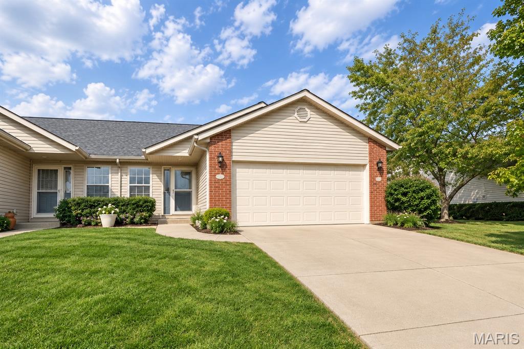 RARE FIND IN CENTURY OAKS KNOLLS! This one-owner villa offers modern updates, effortless main-floor living, and a finished lower level. Step through the grand entry foyer featuring a vaulted ceiling to discover fresh interior paint (1/2025) and new luxury vinyl plank (LVP) flooring running seamlessly throughout the main living areas (12/2025). The main floor boasts a convenient laundry room and two spacious bedrooms, both outfitted with brand-new, plush carpeting.The expansive lower level is a true entertainment hub, featuring a large family room, a dedicated wet bar area, a full bathroom, and crisp new carpeting installed just weeks ago (8/25/26). Need more space? The large lower-level flex room is perfect for a home office, gym, or craft area—or simply add an egress window to easily convert it into a legal 3rd bedroom!Absolute peace of mind comes standard with an impressive list of recent updates: New toilets (12/2025), professional landscaping (5/2024), and a new HVAC system, water heater, garage door, and front door all replaced in 2019. The architectural roof and gutters were completely replaced in 2018.Unbeatable location just minutes from McKendree University, I-64, Scott Air Force Base, and the charming local shops and dining of historic Lebanon. This turn-key home is a true must-see!