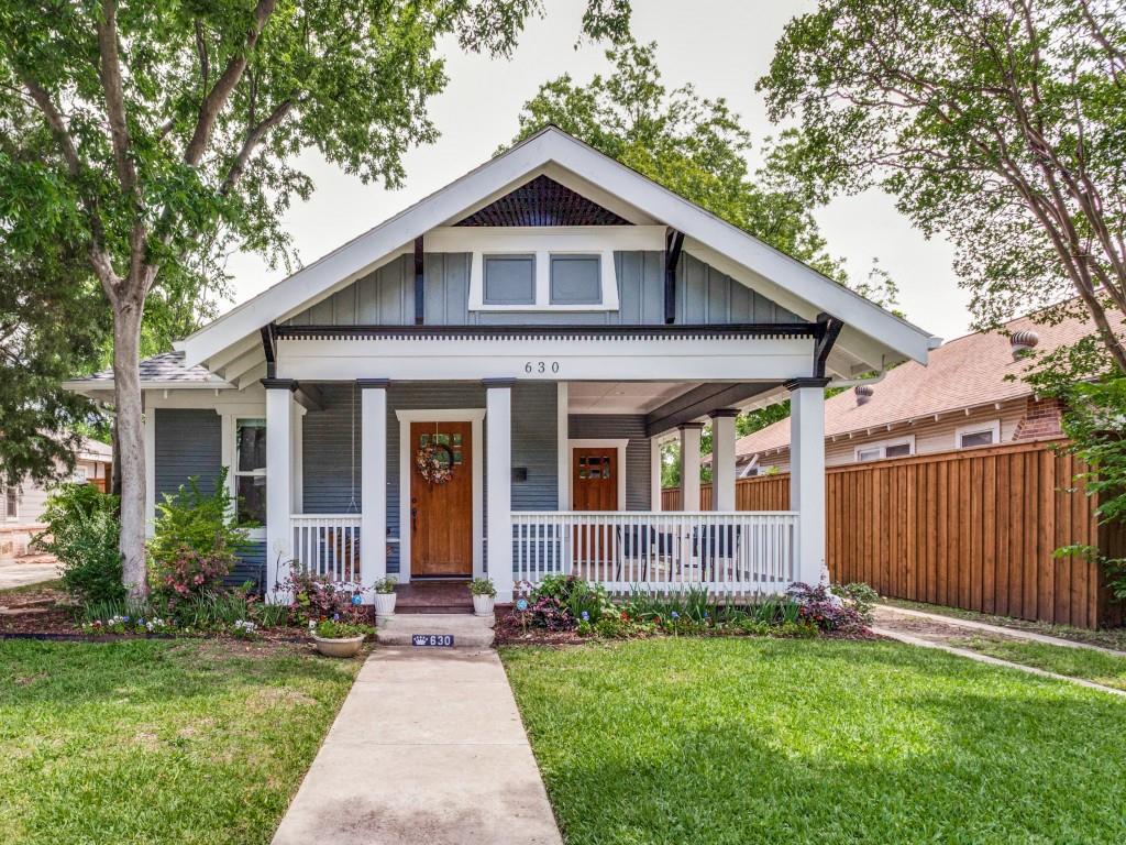 Highly sought after Bishop Arts area Craftsman-style home featuring a welcoming wraparound covered porch and a thoughtfully designed floor plan with all the right spaces for comfortable living and entertaining. Gorgeous hand-scraped bamboo flooring flows throughout the main living areas. The charm and functionality of this home is unmatched with built in bookcases, countless windows allowing continuous natural light, two patios adding additional living space and an extended driveway and two car garage.The well-appointed kitchen is perfect for everything from intimate dinners to large gatherings, offering granite countertops, stainless steel appliances, and a wine cooler. A private study with its own exterior entrance provides an ideal space for a home office.Retreat to the luxurious primary suite, complete with a soaking tub, separate shower, and spa-like ambiance. Step outside to enjoy the side deck, perfect for cookouts, relaxing or entertaining guests. The beautifully landscaped yard is designed for easy maintenance and includes a full sprinkler system. A wonderful blend of charm, functionality, and style. This home is located in the Kings Highway Conservation District.