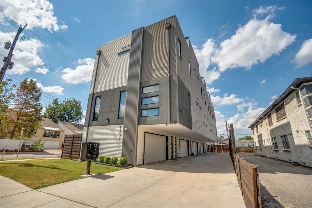 Welcome to 4301 Bowser Ave, a fantastic condo opportunity located in Dallas, TX. This impressive residence offers a seamless blend of comfort, functionality, and convenience in a prime Dallas setting.Impeccable attention to detail defines this exclusive modern masterpiece in the heart of Oak Lawn, designed for the discerning professional. The kitchen is a chef's dream, featuring sleek modern cabinets, quartz countertops, and a top-tier Bertazzoni appliance package. Soaring ceilings, complemented by an abundance of natural light, welcome you to a spacious floorplan, ideal for hosting gatherings with family and friends. The primary suite is an owner's sanctuary, offering a walk-in closet and a luxurious bathroom complete with a soaking tub, dual shower heads, high-end tile, and a double vanity. Designer lighting and white oak hardwood floors add a touch of sophistication throughout the home, enhancing the overall aesthetic.