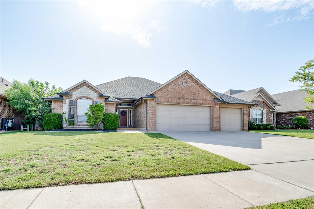 Don't miss this spacious home in Rock Creek with a new roof in 2025 and new HVAC in 2024! This 3 bed with an office or 4 bedroom home has so much to offer. Granite counter tops in kitchen, stainless steel appliances & a walk in pantry. This split floor plan has primary bedroom on the right & other secondary bedrooms over to the left of home. The fenced back yard also has a separate dog run area, patio & a small deck. The 3 car garage has a storm shelter in the floor & this neighborhood has many amenities including a park, pool & 3 fishing ponds. Also, conveniently located about 15 minutes from Tinker AFB & many restaurants & many shopping choices.