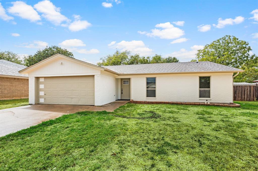 FULLY RENOVATED GEM in the heart of the award-winning HEB ISD! Amazing location near Glade Parks, DFW airport, and a short drive to nearby shopping and entertainment in Grapevine, Southlake Town Square and so much more. Enter to vaulted ceilings, wood look flooring, and gorgeous views of the backyard - completed reimagined with new soft close wood cabinets, new appliances, new walk-in master shower and secondary tub. Backyard is spacious and ready for kids to play or pets to roam! Roof, HVAC, and windows are all new; foundation repaired with engineer's approval. Do not miss Euless' newest masterpiece that is move-in ready with worry-free maintenance for years to come!
