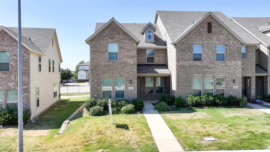 Simplify your life in this gorgeous townhome built by Impression Homes in Coventry East! This functional floor plan offers 4 bedrooms and 3 full baths, including a convenient bedroom and full bath on the main level. The first floor features beautiful wood-look tile and a modern kitchen with granite countertops, a large island, and plenty of storage. Upstairs, you’ll find three additional bedrooms, including a spacious primary suite with a huge walk-in closet, plus a separate utility room. A Smart Home system, energy-efficient electric heating, a rear-entry 2-car garage, and a private back entrance with green space add everyday comfort. Located just 6 minutes from Texas Health Huguley Hospital, this home offers exceptional convenience for medical professionals seeking a peaceful retreat close to work.