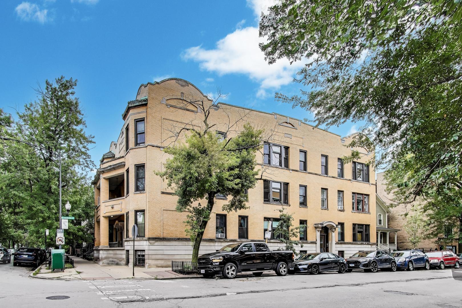 Fully renovated and rarely available penthouse condo in the vintage Pasadena building of coveted Lincoln Park! This beautiful 2 bedroom 1 bathroom condo has been thoughtfully renovated from top to bottom with modern finishes while preserving it's timeless charm. Every detail has been addressed in 2025-including new electrical, plumbing, portable AC Units, and 13 custom windows to ensure peace of mind for years to come. Through the front door is the sun filled living room with 10' ceilings, recessed lighting, large windows with stained glass, and built-in bookshelves framing a decorative fireplace adorned with new artisan tile. There are two freshly painted spacious bedrooms with custom closet organizers. The kitchen has been updated with brand new oak hardwood floors, custom cabinetry with corner shelving, quartz countertops, Bosch and Fischer & Paykel stainless steel appliances, and a reverse osmosis water filtration system. A custom steel defender storm door provides security and opens to the peaceful tree-shaded back porch, positioned in the south tier of the building away from Fullerton. Adjacent to the kitchen, the dining area features a built-in hutch and brand-new windows that flood the space with natural light, while the adjoining family room decorated with wainscoting walls offers additional space for gathering and entertaining. The original hardwood floors have been refinished throughout, and every light fixture has been replaced with designer selections from Rejuvenation and Anthropologie. The fully renovated bathroom boasts new tile, heated floors, a rainfall shower and new tub. Enjoy the convenience of in-unit laundry next to the family room with a brand new LG washer and dryer. This unit is positioned on the south (back) end of the building where the front entrance is only accessible to two other units. This prime location is close to an abundance of restaurants, cafes, shopping, Lincoln Park Zoo, the lakefront and easy access to Lake Shore Drive and the Fullerton L stop for commuting! Pet-friendly and smoke free building. Move right in and enjoy the perfect blend of classic character and modern luxury!