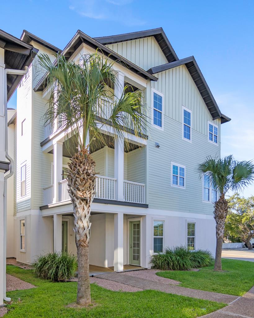 Make your coastal dreams a reality with this stunning 3 bed, 3.5 bath Rockport town home! Spanning three stories, this home offers an ideal blend of comfort, privacy, and convenience.  Each level boasts its own private deck, perfect for enjoying the tranquil surroundings and taking in the beautiful views.  Modern upgrades enhance the beauty and functionality of this home & it is being sold mostly furnished, ensuring a move-in ready experience.  Upgrades include tile floors in the entry & main living space, granite counters, & stainless steel appliances.  The owner's suite creates the perfect getaway, with a large soaking tub, separate tile shower, and walk in closet.  Take advantage of the luxurious community pool area, perfect for cooling off on warm days.  You will be close to popular shops, restaurants, and beautiful beaches.  Don't miss the opportunity to own this exceptional town home in a prime location! Schedule your tour today!