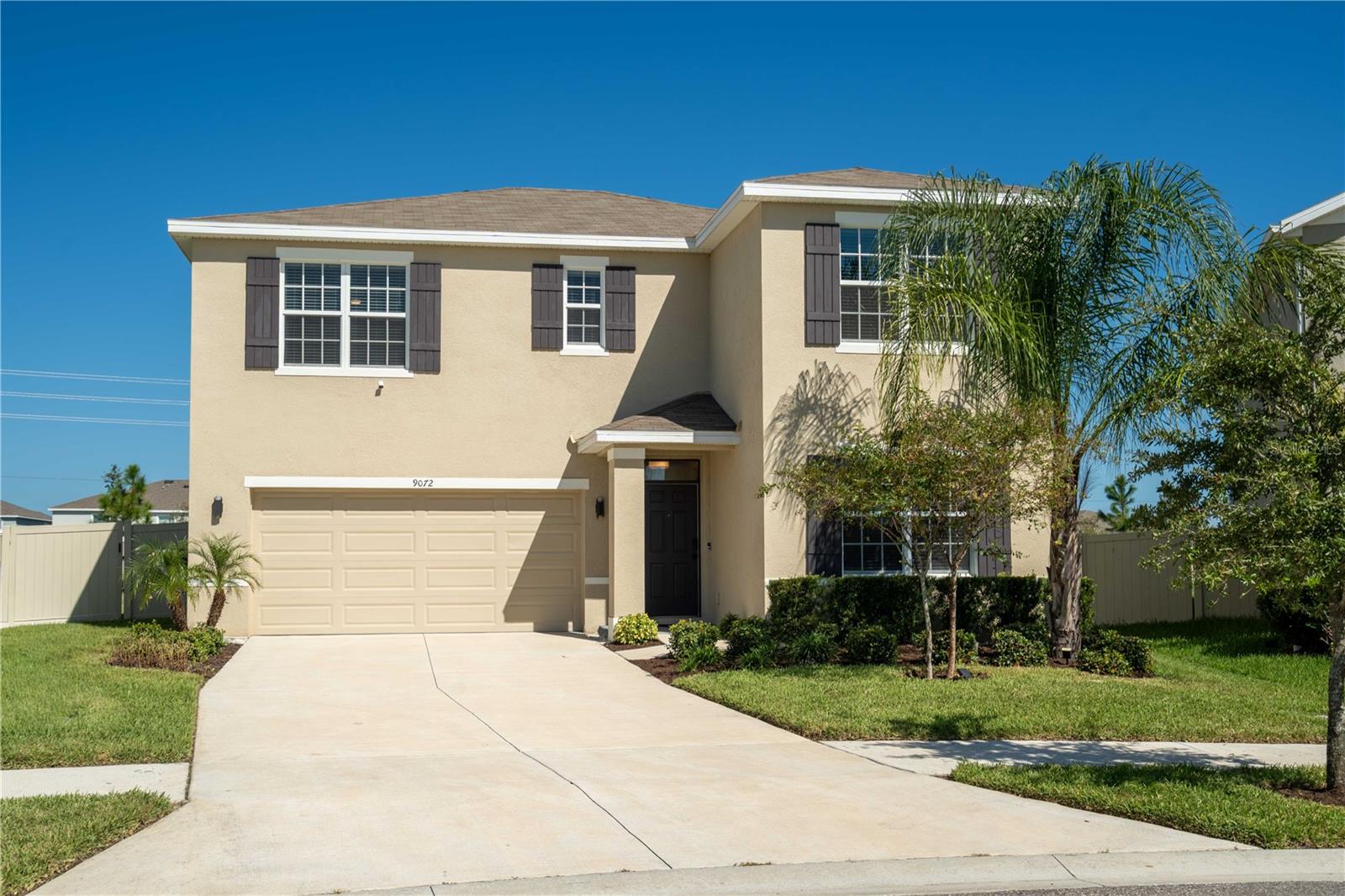 Some homes check the boxes. This one gives you the things you didn't think you'd find! An exceptional corner lot, one of the largest backyards in the neighborhood, and the kind of thoughtful upgrades that make a nearly new home feel truly custom. Built in 2023, this 4 bedroom, 3 bath home offers what the other cookie cutter builds cannot!Inside, thoughtful upgrades bring warmth and character to every room. Custom wall-to-wall bookshelves, beautifully designed pantry and closet built-ins, granite countertops, upgraded appliances, luxury vinyl plank flooring, fresh paint, and upgraded fixtures throughout. A downstairs bedroom with a full bath and built-in Murphy bed offers flexibility for guests or a home office, while upstairs features three additional bedrooms and a massive loft!Outside, the expanded covered patio overlooks a sprawling backyard enclosed by a new 6-foot vinyl privacy fence. Over $30,000 in upgraded PGT hurricane-rated windows and beautiful French doors, along with a complete security system and cameras, add even more value!!But what really makes this community special is the lifestyle. Hop in your golf cart and head to nearby schools, grocery stores, shopping, and neighborhood favorites. It's a true golf-cart community with a fun, connected atmosphere where getting around is part of the experience. Enjoy access to 2 LAGOONS! Mirada and Epperson Lagoon, plus neighborhood playgrounds and a dog park! The $86/month HOA includes high-speed internet, cable, and streaming services, with trash service planned for the future. Better than new, thoughtfully upgraded, and surrounded by a community that makes everyday living a little more enjoyable.