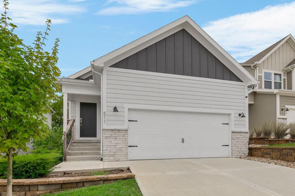Ready for Creekmoor living? Step inside to a bright white kitchen featuring quartz countertops and stainless steel appliances, complemented by hand-scraped hardwood floors throughout the kitchen, living and hallways. The spacious primary suite offers plush carpet, a walk-in closet, and a private bath with tile flooring, dual quartz vanities, and a walk-in shower. A generously sized second bedroom, additional full bath with quartz vanity, and convenient main-level laundry complete the main floor.The framed and insulated basement is ready for your finishing touches, with space to create a true third bedroom and plumbing already stubbed for a third bathroom. Outside, enjoy an in-ground sprinkler system and rear patio perfect for relaxing or entertaining.Living in Creekmoor means access to an incredible lineup of amenities, including a clubhouse, restaurant, bar, café, open-air patio, 24-hour fitness center, three pools, basketball, tennis, pickleball, an 18-hole championship golf course, pro shop, playground, grilling area, and multiple event pavilions. The community also features a marina, private boat dock and launch, miles of fitness trails, and a 108-acre stocked lake filled with largemouth bass, crappie, bluegill, catfish, and plenty of local wildlife. The no-wake lake is ideal for paddleboarding, sailing, kayaking, canoeing, and swimming.