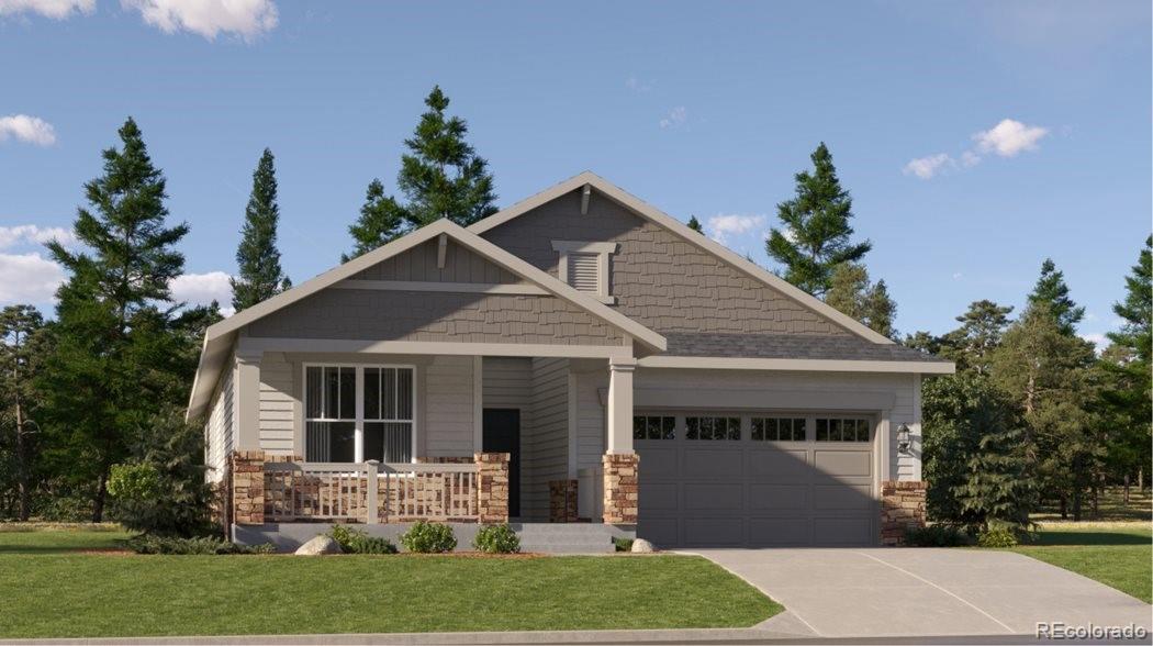****Contact builder today about Special Financing for this home - terms and conditions apply**Anticipated Completion April 2026! Beautiful Graham ranch is located the new Newlin Crossing community features 3 beds, 2 baths, great room, kitchen, 2 car garage and unfinished basement.  Gorgeous upgrades and finishes throughout including stainless steel appliances, luxury vinyl plank flooring covered back deck and more.  The open kitchen & dining area is great for family gatherings while the deluxe owner's suite is a perfect retreat after a long day. This builder seamlessly blended & showcased the unparalleled beauty of Colorado with the most innovative homes, energy efficient technologies & modern conveniences, bringing the best of both worlds together. Each floor plan is thoughtfully designed to combine elegance & luxury together with hi-tech energy efficient features. What some builders consider high-end upgrades, the builder makes standard. Colorado living at it’s finest. Close to dining, shopping, entertainment & other amenities. Don’t wait – this community will sell out quickly! Welcome Home! Photos and walkthrough tour are a model only and subject to change. This beautiful homesite backs to a walking path.  In addition to the Newlin Crossing Metro District, there is the Stonegate Village Metropolitan District that services and maintains the clubhouse and pool. An additional $72.78 per month operations fee is imposed. Amazing views and backing to an open greenbelt area.