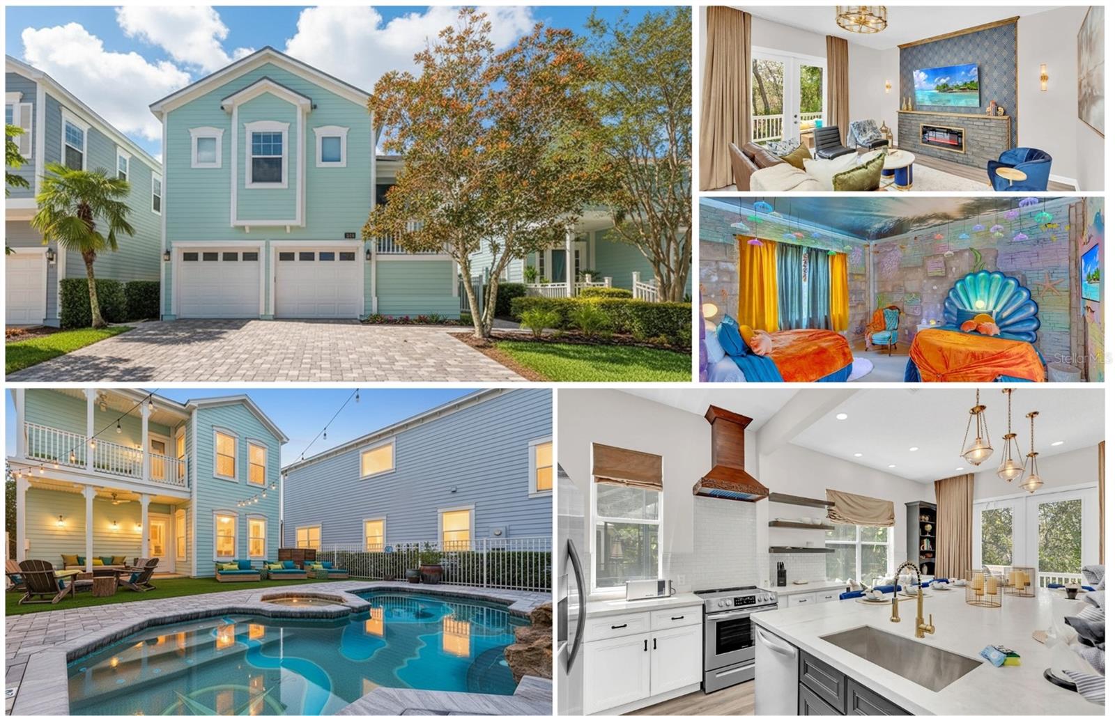 Price Improvement - Seller Is Motivated,  Where Timeless Vacation Appeal Meets Modern Luxury, This 3,556 Sq. Ft. Professionally Themed Residence Presents An Exceptional Opportunity For Both Investors And Families Seeking A Warm-Weather Retreat. Offering Five Bedrooms And Four-And-A-Half Bathrooms, This Well-Designed Home Provides The Flexibility To Serve As A High-Performing Short-Term Rental, A Seasonal Escape For Snowbirds, Or A Full-Time Residence For Multigenerational Living. The Home Was Previously Used As A Second Home For Family And Friends, The Property Is Now Part Of A Rental Program With Magical Vacation Homes, The Top Onsite Management Company, Allowing You To Offset Ownership Costs While You’re Away. Inside, The Home Features Stylish, Contemporary Finishes Complemented By Thoughtfully Curated Themed Spaces That Resonate With Families Traveling With Children. The Open-Concept Kitchen Is Equipped With Stainless Steel Appliances And A Large Extended Island With Seating For Up To Ten, Seamlessly Connecting To The Living Area Designed For Gathering And Entertaining. Sliding Doors Lead To A Private Outdoor Space Ideal For Indoor-Outdoor Living, Complete With Dining Seating And A Built-In BBQ, Creating An Inviting Setting For Evening Meals And Relaxation.The First-Floor Primary Suite Offers Privacy And Comfort With Dual Vanities And A Spacious Walk-In Shower. Upstairs, Three Additional Bedrooms Include A Second Primary Suite With Dual Vanities, A Soaking Tub, And Walk-In Shower. Two Imaginative Themed Bedrooms Provide A Memorable Experience For Younger Guests, Each Thoughtfully Designed To Enhance Rental Desirability While Remaining Functional And Comfortable.The Backyard Retreat Features A Resort-Style Pool With A Projector Screen For Outdoor Movie Nights, Oversized Daybeds, And Ample Seating—An Amenity Package That Consistently Attracts Repeat Guests. Adding Further Value, The Detached Annex Includes A Fully Equipped Game Room On The First Level And A Private Fifth Bedroom With Its Own Kitchen And Bathroom Above, Offering Flexibility For Extended Family, Guests, Or Increased Rental Capacity.This Is A Rare Opportunity To Acquire A Property That Balances Strong Income Potential With A Warm, Family-Friendly Environment—Ideal For Snowbirds Looking To Escape Winter And Investors Seeking A Proven Vacation Market. A Home Designed To Generate Returns, Create Lasting Memories, And Offer Year-Round Enjoyment In One Of Florida’s Most Sought-After Destinations. Located Just Minutes From Walt Disney World, Residences Within Reunion Resort Offer A Compelling Opportunity For Buyers Seeking Flexibility, Comfort, And Long-Term Value. Unlike Traditional Hotel Accommodations, These Properties Provide Spacious Floorplans, Multiple Bedrooms, Full Kitchens, And Private Living Areas—Features Highly Desirable For Extended Stays And Short-Term Rentals Alike.The Resort-Style Community Enhances Rental Appeal And Seasonal Enjoyment With Multiple Pools, A Water Park, Championship Golf Courses, On-Site Dining, And A Gated Setting That Delivers A Peaceful, Upscale Environment. Proximity To Major Attractions, Shopping, And Dining Supports Strong Rental Demand, While The Ability To Enjoy The Home Personally During Off-Peak Seasons Adds Versatility.