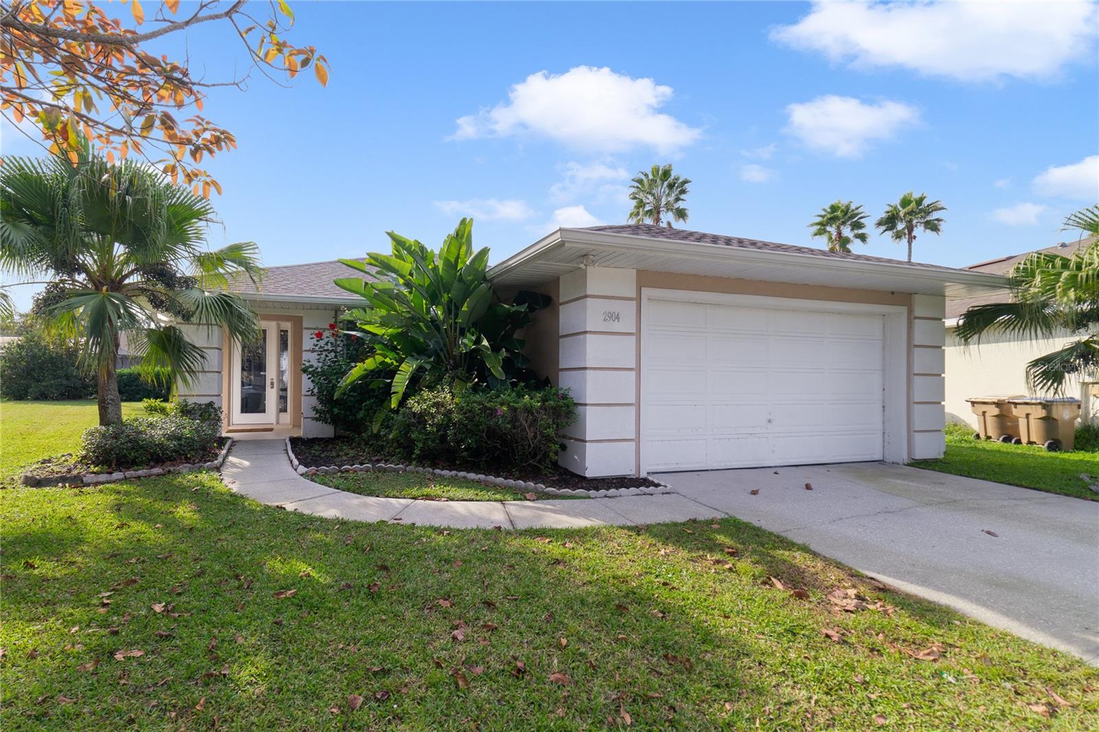 Embrace your slice of paradise in the heart of Disney World with this fully furnished pool home on a serene cul-de-sac. The spacious kitchen, equipped with appliances and a breakfast bar, opens to the dining and living areas with stunning pool views. The master bedroom offers pool access, and its ensuite boasts a garden tub, separate shower, his/her sinks, walk-in closet, and owner's lock-up. A new roof (2021) and pool heater (2022) enhance the home. The garage's game room features a pool table, foosball, and air hockey. This 4-bed, 2-bath gem in the gated Sunset Lakes community is minutes from I-4, US 192, shopping, dining, and attractions. Your dream home awaits! This is your perfect home