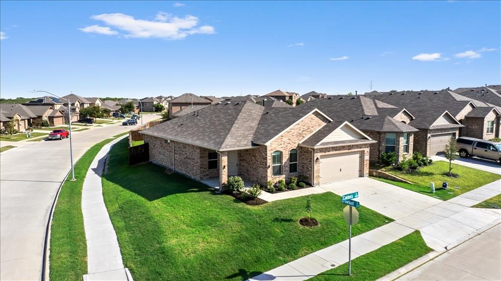 Great deal on this stunning, like-new 1-story home with high-quality upgrades on an oversized lot in the sought-after Bar C Ranch in the Eagle MT-Saginaw school district. You will love this 4-bedroom, home with office-den, 2 baths, 2-car garage that was built in 2022 with 1,812 sq ft. This incredible home has recently been improved with NEW upgraded 55 ounce nylon carpet over 7 pound pad, NEW upgraded 16 gauge double stainless steel sink with commercial style faucet, NEW upgraded Kohler master bath faucets, NEW upgraded rain shower head and trim, and NEW upgraded hall sink faucet, and paint refresh (all 9-2025).  The elegant home has hardwood style tile floors in all wet areas and hallways, and the kitchen has beautiful granite countertops, a high-end JennAir 5-Burner Euro-Style self-cleaning range, a tall tub dishwasher with top controls, and over the range microwave.  For peace of mind and convenience, this modern home is equipped with a Qolsys IQ Panel 4 wireless smart home system that allows you to control features in your home through an app. This home is super energy efficient with a Rinnai natural gas tankless water heater, a high SEER air conditioning system, low-e windows, excellent insulation, and radiant barrier treatment in the attic. This is an exceptional price on a like-new home with tons of upgrades. Come see it before it is gone.