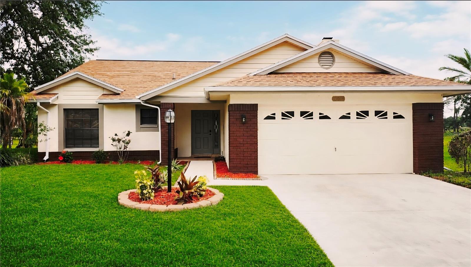 Welcome to this beautifully renovated 2-bedroom, 2-bathroom home nestled on a quiet cul-de-sac in the desirable Meadow Oaks golf community. Offering approximately 1,726 square feet of living space, this home features an open-concept floor plan, vaulted ceilings, and a fully updated kitchen that flows into the spacious living room with a cozy fireplace. Enjoy the bright and versatile sunroom, primary suite with dual closets and an updated en-suite bathroom, and peaceful outdoor living with scenic golf course views and no rear neighbors. Major updates include a 2025 roof, 2022 HVAC system, and 2026 water heater. Additional features include a 2-car garage, new refrigerator, washer, and dryer. Residents can enjoy community amenities, including a pool, clubhouse, golf course, tennis, and pickleball. Conveniently located near everyday shopping, dining, and entertainment. Don't miss the opportunity to make this move-in-ready home your own!