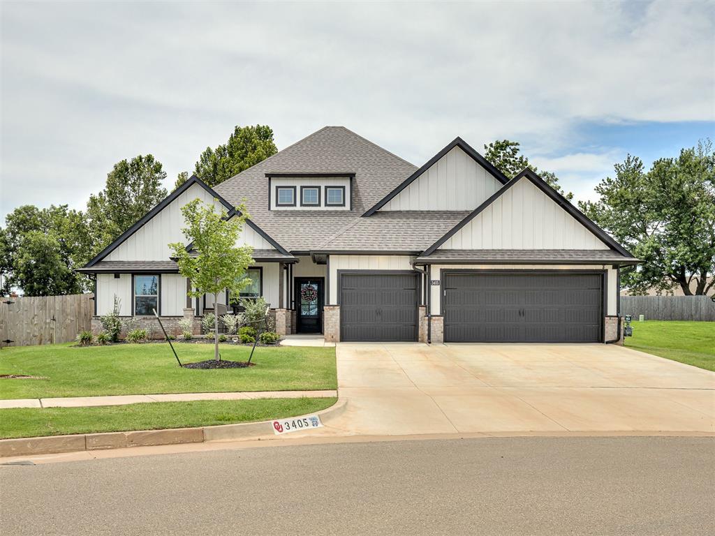 Welcome to this exceptional 2024-built home located on a rare oversized cul-de-sac lot in the desirable Broadmoore Heights neighborhood. This thoughtfully designed 5-bedroom, 3.5-bath home offers the perfect blend of modern style, functionality, and thoughtful upgrades with a dedicated office, spacious upstairs bonus room, and a 3-car garage.Why wait for new construction when you can move right into a home where the upgrades have already been selected and completed? This home features upgraded details throughout, including soft-close cabinets and drawers, a luxurious primary suite with a freestanding soaking tub and upgraded rain shower, plus the convenience and peace of mind of an installed storm shelter in the third-car garage. Inside you'll also find beautiful wood-look tile flooring, elegant quartz countertops and a tankless water heater that adds energy effiiciency and the convenience of endless hot water. The open-concept living area provides the perfect space for everyday living and entertaining, featuring a spacious kitchen, generous gathering areas, and a layout designed with today’s families in mind. The private primary suite offers a relaxing retreat, while additional bedrooms and flexible bonus space provide room for guests, hobbies, play, or working from home.One of the standout features of this property is the premium oversized cul-de-sac lot — a rare find that provides added privacy, space, and endless possibilities for outdoor living, play areas, entertaining, or future backyard dreams.Storage will never be an issue with exceptional storage throughout the home, spacious closets, and a functional 3-car garage offering room for vehicles, hobbies, equipment, and more.Located in Moore with convenient access to shopping, dining, schools, and major highways, this home delivers the benefits of new construction without the wait. From the oversized cul-de-sac lot to the upgraded finishes throughout, this is the kind of home you have to see!