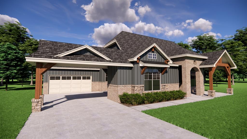 Come explore this exquisite Modern Prairie home in our charming Hampton plan, located in the picturesque Town Square community! The Hampton, offers 2,725 square feet of living space. This thoughtfully crafted home includes 3 spacious bedrooms, 3 luxurious bathrooms, a large formal dining, and a versatile study that could easily serve as a 4th bedroom. The bright and airy open-concept layout seamlessly flows with the gourmet kitchen to the dining area and into the living, which features a breathtaking stone-to-ceiling fireplace ad expansive windows that bathe the space in natural light. The chef's dream kitchen is equipped with quartz countertops, a farmhouse sink, spice and spatula rollouts, a corner pantry, and stunning kitchen hutches. The lavish primary suite offers a relaxing free-standing tub, a spa-inspired glass shower, a double vanity and a remarkably large master closet that will leave you in awe. Currently under construction and expected to be complete in the Spring of 2026. This home is nestled in Edmond's historically inspired Town Square community. Enjoy the lush greenbelt, serene fishing pond, tranquil floating dock, endless walking trails, community garden and a playground for the little ones! The Town Square Residents Club offers a resort-style pool, a vibrant youth rec center, a modern fitness facility, and a welcoming clubhouse. Our model home is open 7 days a week at 3717 Union Park Place Edmond, OK 73034.