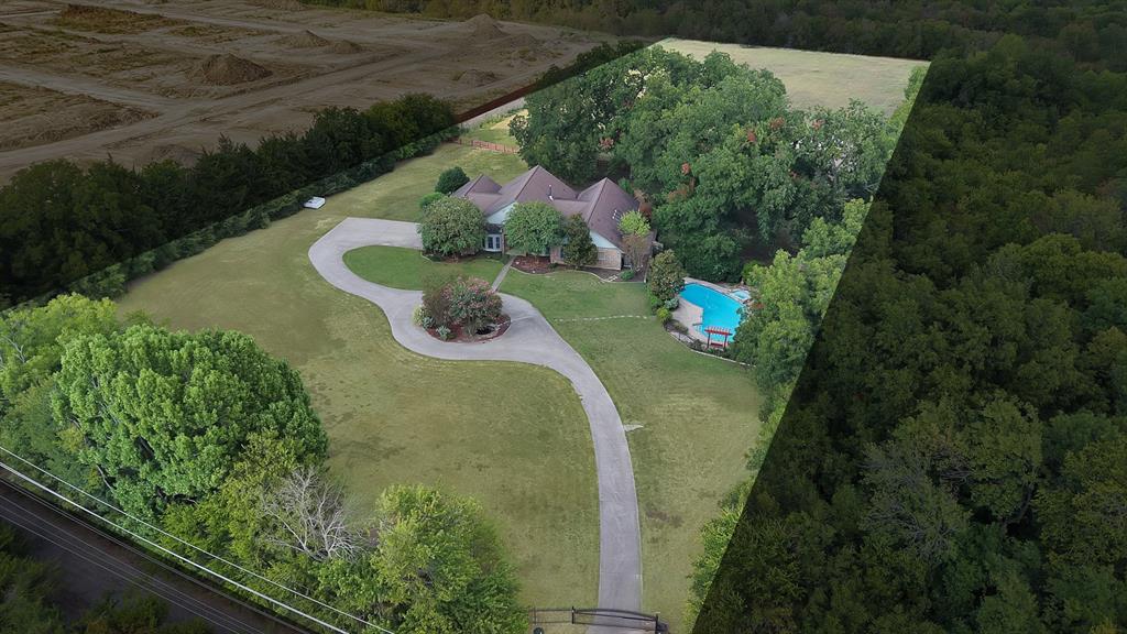 Tucked behind a private gated entrance and surrounded by mature native Texas pecan trees, this one-of-a-kind property offers the kind of space, privacy, and freedom that’s becoming increasingly hard to find this close to Dallas. Set on 5.17 acres with no HOA, this custom home creates a true Texas retreat while keeping everyday conveniences within easy reach. A circular driveway welcomes you around a peaceful rock waterfall feature before arriving at the home. Beyond it, approximately 3 acres of fully fenced pasture provide room for horses, cattle, or other livestock, complemented by a 36’ x 36’ steel horse barn with two stalls, tack room, and covered overhangs. Inside, the 4-bedroom, 2.5-bath home was designed with room to live, gather, and unwind. Vaulted ceilings, French doors, slate flooring, all-new carpet, crown molding, and a wood-burning stove bring warmth and character throughout. A dedicated study, formal dining room, game room, breakfast nook, bonus room, and sunroom with terra cotta tile and skylights provide a space for every part of daily life. Step outside and the property transforms into your own private escape. Spend summer afternoons around the 48’ x 17’ gunite pool, relax in the built-in spa, entertain beneath the pergolas, or enjoy quiet mornings from the covered porch surrounded by mature trees and landscaping. Other features include a THREE-CAR garage, sprinkler system, invisible dog fence, thermal double-pane windows, a decked attic for storage, and recently replaced water heaters. With convenient access to I-20 and the future President George Bush Turnpike connection, this property offers more than a home. It offers room to slow down, spread out, and experience acreage living without leaving the city behind. Complimentary 1-0 rate buy down with preferred lender!