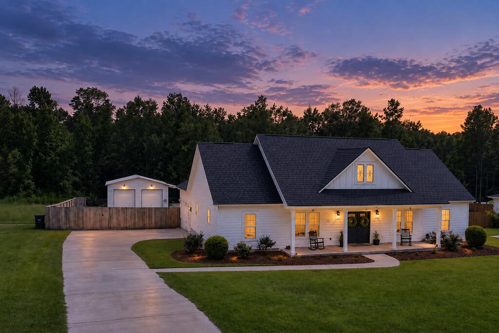 SHOP, SPACE & SOUTHERN LIVING — JUST MINUTES FROM DOWNTOWN THOMASVILLE, GA! If you've been searching for a **like-new home for sale in Thomasville, Georgia with a large workshop, fenced backyard, acreage, and oversized front and back porches**, this one checks all the boxes! Built just 3 years ago, this beautifully maintained, move-in-ready home offers nearly 1,900 square feet of thoughtfully designed living space on almost 1.5 acres and is located just over 4 miles from the brick streets, shopping, dining, medical facilities, and charm of Downtown Thomasville. The standout feature is the impressive **42' x 40' workshop**, complete with a 30' x 30' enclosed shop, 12-foot lean-to, 10-foot covered rear porch, 6-inch fiber-reinforced concrete slab engineered for a two-post automotive lift, separate 200-amp electrical service, 120V and 240V outlets for welders and an air compressor, LED high-bay lighting, two roll-up doors, and convenient side and rear walk-through doors—perfect for automotive enthusiasts, contractors, hobbyists, storage, or a home-based business. Inside, the open-concept floor plan features beautiful tray ceilings in the spacious living area and owner's suite, while the kitchen offers abundant cabinetry, an eat-in bar with additional storage, large sink, stainless steel appliances, and plenty of workspace for cooking and entertaining. The generous living and dining areas provide plenty of room for everyday living and holiday gatherings. The private owner's suite easily accommodates large furniture and a sitting area and includes an en-suite bath with a luxury walk-in shower, dual vanities, and a large walk-in closet with built-in shelving. The conveniently located laundry room offers additional cabinetry and storage, while a half bath is perfect for guests and two additional bedrooms share a well-appointed bath with dual vanities. An attached two-car garage adds everyday convenience, but the outdoor spaces may become your favorite part of the home—enjoy your morning coffee on the **large welcoming front porch** or unwind on the **spacious covered back porch overlooking the fully fenced backyard**, complete with a shaded wooded area offering room for children and pets to safely play and explore. With **acreage, a huge shop, fenced backyard, big front and back porches, modern finishes, an open floor plan, and a location just minutes from Downtown Thomasville, GA**, this exceptional property offers the space, versatility, and lifestyle so many buyers are searching for.