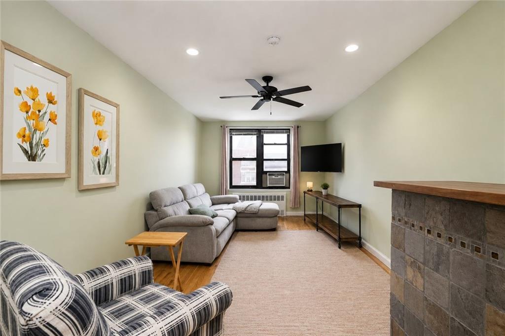 Welcome to 9040 Fort Hamilton Parkway, Apartment 6D—a bright and spacious residence offering comfort, convenience, and an ideal location in the heart of Bay Ridge.Situated on a high floor, this well-maintained apartment is filled with natural light and features a functional layout designed for comfortable everyday living. The generously sized living and dining area provides ample space for relaxing or entertaining, while the kitchen offers abundant cabinet storage and workspace. The spacious bedroom easily accommodates a king-sized bed with additional room for furniture, and ample closet space throughout the apartment provides excellent storage.This professionally maintained elevator building offers the convenience of a live-in superintendent, laundry facilities, and a welcoming lobby. Ideally located near shopping, neighborhood restaurants, parks, and local amenities, you'll enjoy everything Bay Ridge has to offer just moments from your doorstep.Commuting is effortless with nearby R Train subway service at 95th Street, multiple express and local bus lines, and convenient access to the Belt Parkway, making travel throughout Brooklyn, Staten Island, and Manhattan simple.Whether you're looking for your first home, downsizing, or seeking a move-in ready apartment in one of Brooklyn's most desirable neighborhoods, Apartment 6D is an opportunity not to be missed.