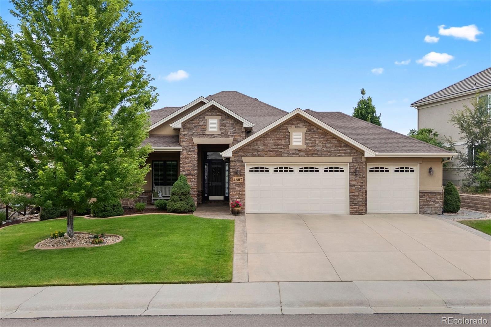 Indulge in luxurious living in this stunning ranch-style home nestled in the highly desirable Legacy Ridge community. Backing directly onto the prestigious Legacy Ridge Golf Course, this residence offers an unparalleled blend of comfort and sophistication. Step inside to discover a thoughtfully designed open floor plan, bathed in natural light, leading to a gourmet kitchen that's an entertainer's dream – complete with double ovens, double dishwashers, a gas range, and a sprawling island. Retreat to the lavish primary suite, featuring a spa-like 5-piece bathroom and a generous walk-in closet. A second bedroom and a dedicated office with custom wood built-ins complete the main floor. The finished basement extends the living space with two additional bedrooms, a recreation room, and a game room. Outside, the patio invites you to savor the Colorado sunshine while enjoying the built-in gas grill and panoramic golf course views. Residents enjoy exclusive access to the community clubhouse, pool, tennis courts, and the serene beauty of Margaret's Pond. This is more than a home; it's a lifestyle.
