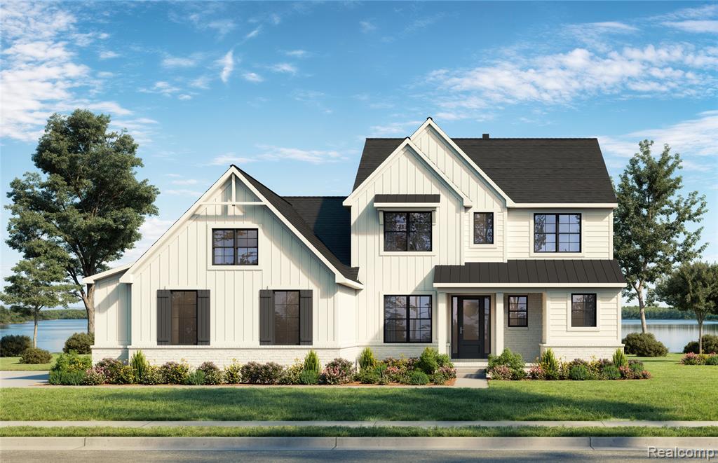 Crystal Lake is an exclusive small lake community just out side of Milford in Commerce Twp., with beautiful homes being constructed on a quiet crystal clear water feature. Robertson has designed yet another amazing floor plan that has walls of windows looking out over the lake on your own lake front homesite. This is a first floor primary suite plan with 3 additional bedrooms on the 2nd level and a finished walkout lower level which includes bedroom #5, a full bath, TV room with a centrally located fireplace, not to mention a friendly bar area where friends and family will gather. This home is currently under construction with anticipated completion summer 2026! Photos are of elevation construction drawings.