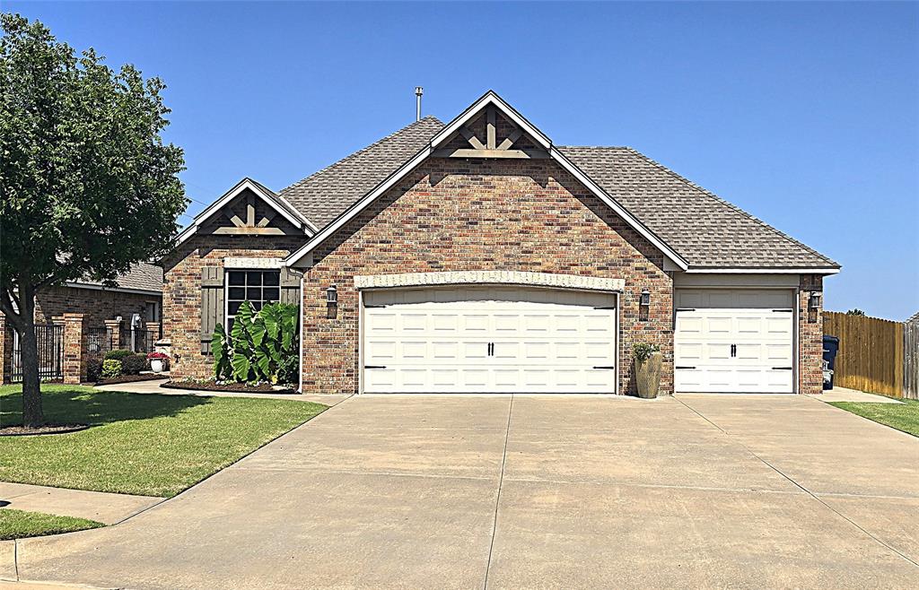 Discover refined living in this elegant home located in a secure gated community. Featuring beautiful hardwood floors  a large living area filled with natural light, and a chef-ready kitchen with stainless appliances, granite counters, tons of cabinets, and large pantry. Ideal for everyday living and entertaining. Enjoy the convenience of a three-car garage and peace of mind with a built-in storm shelter. The fully fenced huge  yard and quiet neighborhood make this property perfect for families or those seeking comfort and safety.Key features:Gated communityHardwood floorsThree-car garageStorm shelterBright, open living spacePrimary suite with huge walk in closet, dual vanities, stand alone walk in shower and soaker tub