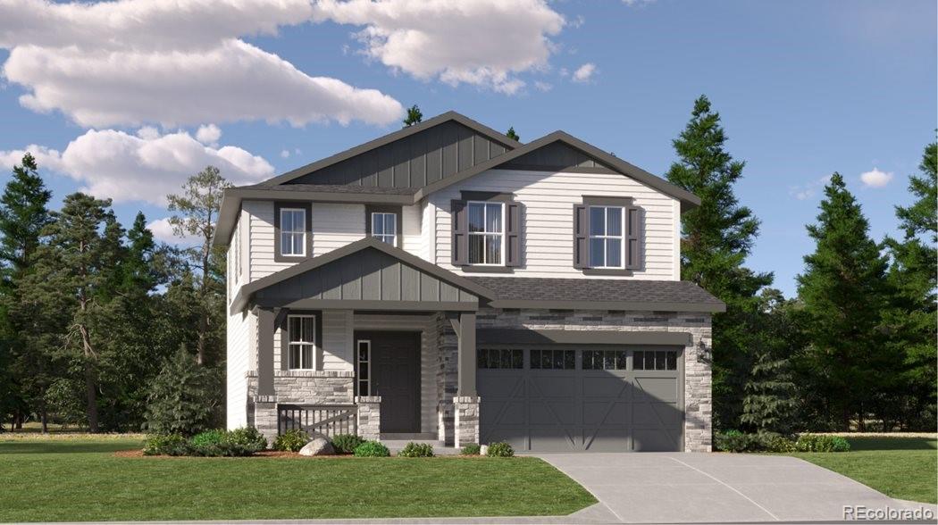 **Contact us today about our Special Financing - terms and conditions apply**Anticipated completion May 2026!! This beautiful new Elbert 2-story in Newlin Crossing is Northern facing and features 3 beds, 2.5 baths, laundry, great room, kitchen, dining room and 2 car garage. Gorgeous upgrades and finishes throughout including a high ceiling entrance, large mudroom & pantry, slab quartz counters & island, luxury vinyl plank throughout the main floor, stainless steel appliances, carpeting upstairs and more. This builder provides the latest in energy efficiency and state of the art technology with several fabulous floorplans to choose from.  Newlin Crossing offers single family homes for every lifestyle. Close to dining, shopping, entertainment and other amenities. Don't miss your opportunity. Photos are model only and subject to change. In addition to the Newlin Crossing Metro District, there is the Stonegate Village Metropolitan District that services and maintains the clubhouse and pool. An additional $72.78 per month operations fee is imposed.