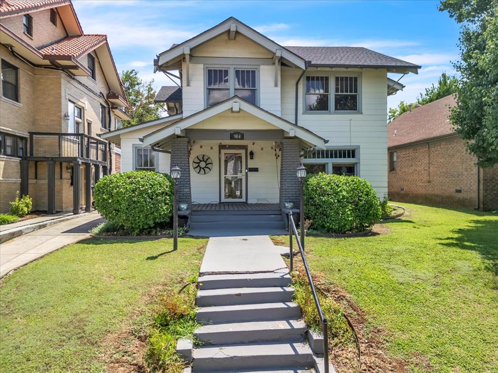 Located in the heart of Mesta Park, this 4-bedroom historic home offers over 2,500 sq ft of living space above grade on two full lots—a rare opportunity in one of Oklahoma City’s most iconic neighborhoods. Many nearby renovated homes have sold in the $700s–$800s, making this a compelling option for buyers looking to renovate and build long-term value.The layout features a true primary suite with a massive walk-in closet complete with built-ins, two bathrooms, and a flexible dining room that could easily function as a second living area or home office. An unfinished basement (not included in the total square footage) provides additional storage or future expansion potential. Floorplan included as last photo. Major systems have already been addressed, including updated roof, heating, and air, giving you a strong starting point for renovations. Outside, the expansive backyard spans two lots, offering endless possibilities for outdoor living, expansion, or future improvements.While there is no garage currently built, there is an existing garage pad, and approval through the Historic Preservation Commission is typically very manageable—allowing you to design a garage that complements the home and neighborhood.This is a rare chance to own a vision-forward property in a premier historic district with space, flexibility, and upside.