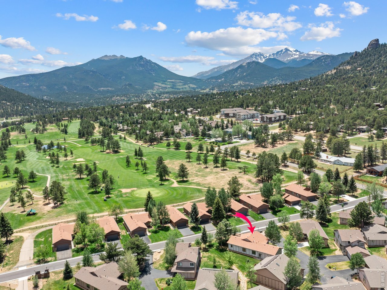 Enjoy light-filled, low-maintenance living in this charming enclave of detached condos. This inviting one-level home features 3 bedrooms, 2 bathrooms, 2-car garage, soaring vaulted ceilings, and a cozy gas fireplace. The open, airy design creates a warm and welcoming atmosphere perfect for everyday living or a mountain retreat. Ideally located within walking distance of the 18-hole golf course and Estes Park Community Center, you'll enjoy easy access to recreation, fitness, and the best of Estes Park living.