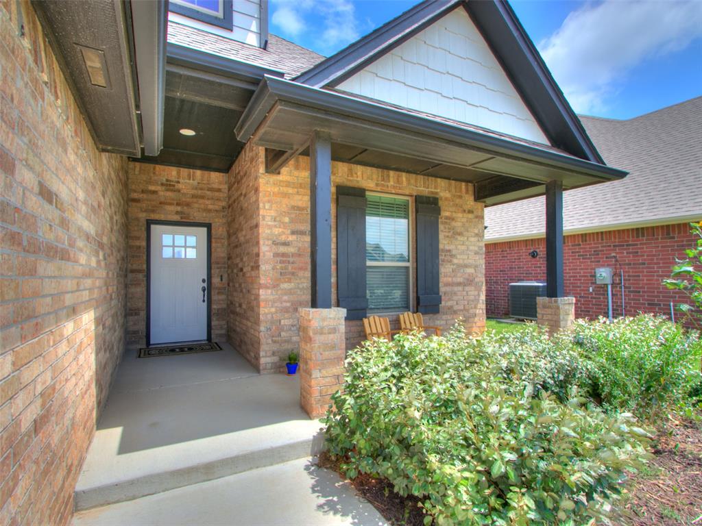 This wonderful Norman home in the Cedar Lane Addition is move-in ready! The kitchen is a showstopper, featuring quartz countertops, crisp white cabinetry, stainless steel appliances and a huge island with additional storage built into the back, all overlooking a living area with an amazing vaulted ceiling. The primary suite is a true retreat, offering an oversized soaker tub, walk-in shower, double vanities and the biggest walk-in closet you'll find, connecting directly into the utility room for everyday ease. The secondary bedrooms share a bathroom with generous storage throughout. Upstairs, a massive bonus room gives your family room to breathe, perfect for game nights, movie marathons, a home gym or a playroom, whatever your life calls for, made complete with a full bath. The fully fenced backyard is built for Oklahoma evenings, anchored by a wood burning outdoor fireplace that turns football season and firefly season alike into an occasion. This energy efficient home also includes a storm shelter and a security system with integrated thermostats for added peace of mind. The community offers a pool, walking path and park, all located in Norman schools and just minutes to shopping, dining and Campus. Welcome Home!