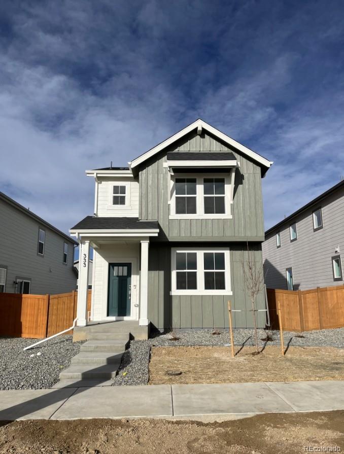 What's Special: White Cabinets | Close to Park | East Facing Lot | 2nd Floor Laundry Room | Model Plan. New Construction - Ready Now! Built by America's Most Trusted Home Builder. Welcome to the Aurora at 333 N Bently Street in Sky Ranch! This popular floor plan opens with a bright and open living space that seamlessly connects the great room, dining area, and spacious kitchen with a large island. Sliding doors lead to the patio, creating an easy flow for indoor outdoor living. Upstairs, the private primary suite offers a peaceful retreat, while three additional bedrooms with generous closets share a well designed bathroom with a separate water closet. A convenient upstairs laundry adds to the thoughtful layout. Welcome to Sky Ranch, a vibrant master-planned community in Aurora. Just south of I-70, you’re minutes from E-470, DIA, and downtown Denver. Enjoy easy access to Southlands Mall, 100+ parks, trails, golf, and a new K-8 charter school. With attainable pricing, a 4-acre park, and quick access to Hogan Park, Sky Ranch offers comfort, connection, and true Colorado living. Additional Highlights Include: slide in gas range in place of electric range. Photos are for representative purposes only. MLS#6943047