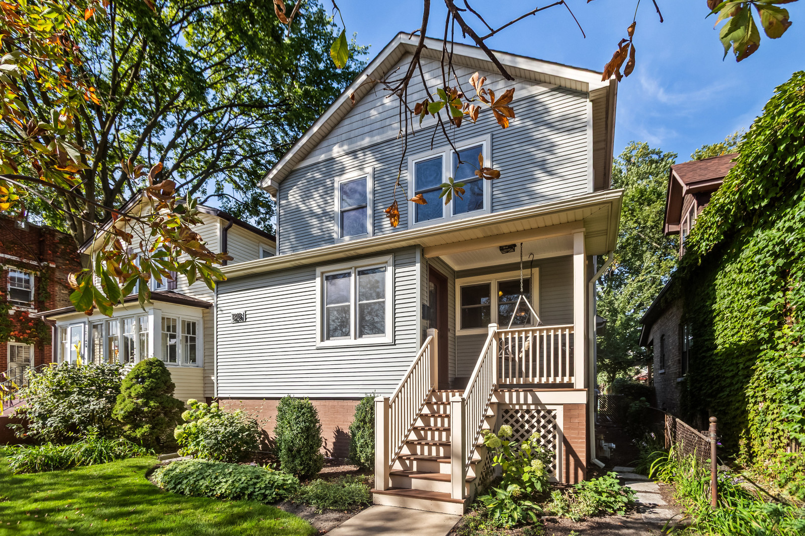 Fall in love with this spacious 2 story home on a coveted oversized lot on a quiet Evanston cul-de-sac in West Village neighborhood! A lovely entry vestibule takes you into the open LR/DR with 2 first floor bedrooms and a hallway bath. Large updated eat-in kitchen with wine cooler and bar area all with gleaming hardwood floors on the main level! Brand new carpet leads you upstairs where you'll enjoy a spacious landing and 2 generous bedrooms sharing an en-suite bath! A full unfinished basement plus an oversized 2-car garage and a brick paver patio completes your charming home! All the big items have been updated: Fresh paint throughout, roof, soffits, gutters, HVAC all in the last few years. The City of Evanston has completed the lead pipe replacement project on this block so check that off the list! Convenient location to shopping, downtown Evanston, 94 and lakefront!