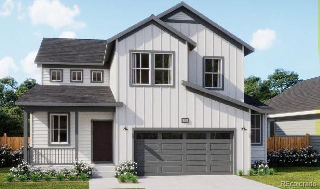 Discover this stunning farmhouse-style two-story—one of the community’s most popular floorplans and selling fast! Perfectly positioned with a west-facing front and backing to open space, this home offers added privacy with a partially fenced yard featuring split rail and galvanized wire. Enjoy relaxing mornings or evenings on the inviting covered front porch, and step inside to find a thoughtfully designed layout that blends comfort and functionality.Just off the entry, a versatile pocket office provides a quiet retreat—ideal for remote work, gaming, hobbies, or even a dedicated pet space. The heart of the home showcases an open-concept design with a spacious kitchen featuring a large island that flows seamlessly into the dining and living areas—perfect for entertaining. A generous corner pantry with three walls of shelving ensures ample storage, while the mudroom off the garage includes a convenient built-in bench for everyday organization.Upstairs, you’ll find all bedrooms thoughtfully arranged alongside a central laundry room and additional hall storage. Both the primary and secondary bathrooms feature dual sinks and linen closets, offering comfort and convenience for busy households. Step outside and enjoy a vibrant neighborhood complete with a park featuring a playground, picnic tables, shaded areas, BBQ grill, swings, benches, and expansive green space for family, friends, and pets.Ideally located just 1 mile from I-76 and 3 miles from E-470, with shopping, dining, and everyday essentials all within a 1–3 mile radius—this home truly offers the perfect blend of lifestyle, location, and livability. Don’t miss your opportunity to own this highly sought-after floorplan!