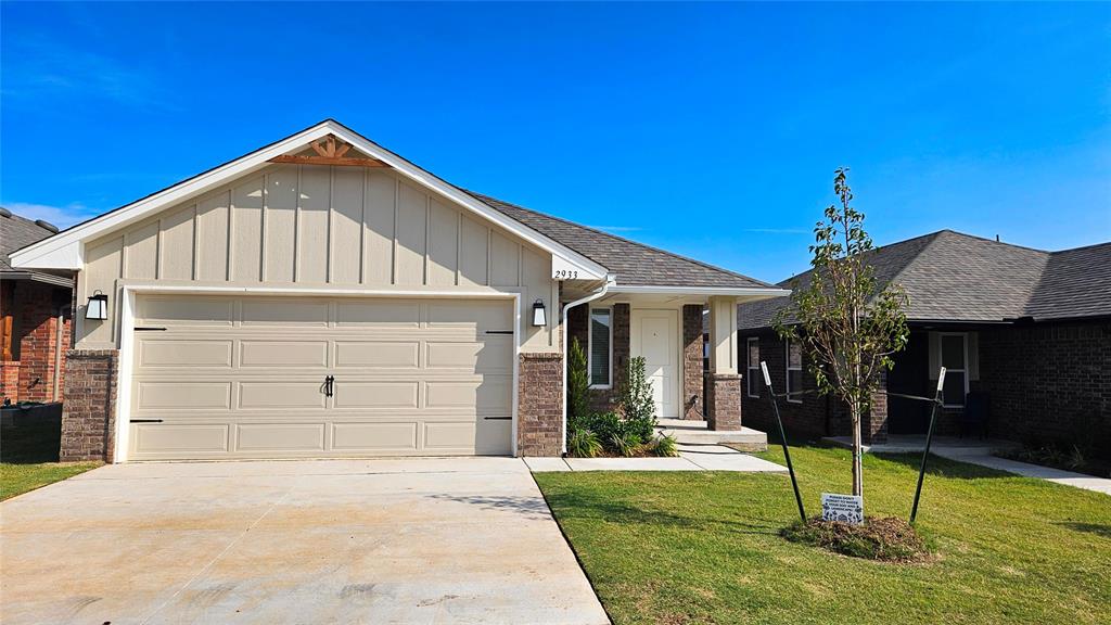 Be the very first to call this home yours! Located in a newly developed neighborhood within the highly sought-after Deer Creek School District, this 3-bedroom, 2-bathroom home has never been lived in and offers fresh, modern living throughout. Step inside to find a spacious, open concept living area filled with natural light. The kitchen is equipped with all new appliances, plenty of cabinetry, and a bar seating area perfect for casual dining or entertaining. The primary suite features its own private bathroom, while the additional two bedrooms are generously sized and share a full hall bath.
Additional features include a large, dedicated laundry room with built-in shelving and direct access to the backyard, a fully fenced yard for privacy, and a 2-car garage. This home is ready for its first residents—schedule your showing today!