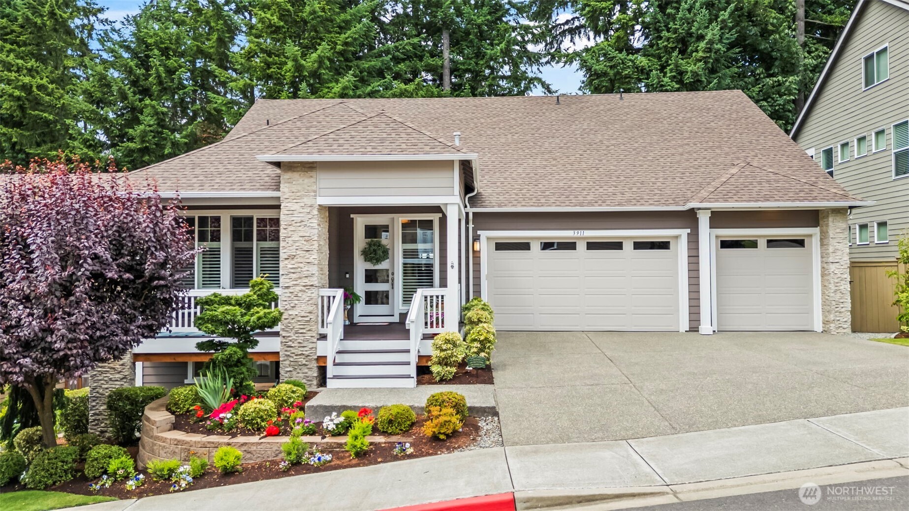Finally, you can check ALL the boxes ... WALKABLE to downtown waterfront, shops & restaurants, MAIN FLOOR PRIMARY suite, Built in 2015 so it's still new and MOVE IN READY, 3 car garage, intimate GATED neighborhood, and super LOW MAINTENANCE yard!  Welcome to Peacock Meadows, optimally located just a short stroll down to the happenings of the Harbor and 5 minutes or less to Coscto and the YMCA and this mint condition home that exemplifies easy care, elevated living.  You'll love the kitchen thanks to cabinets galore, backsplash windows, & walk in pantry.  The Lux Primary w/ spa shower, & huge walk in closet.  All the extra space you need for beds/bath/hobbies both up or down.  Enjoy outdoors year round on the covered deck w/ fireplace. HOME!