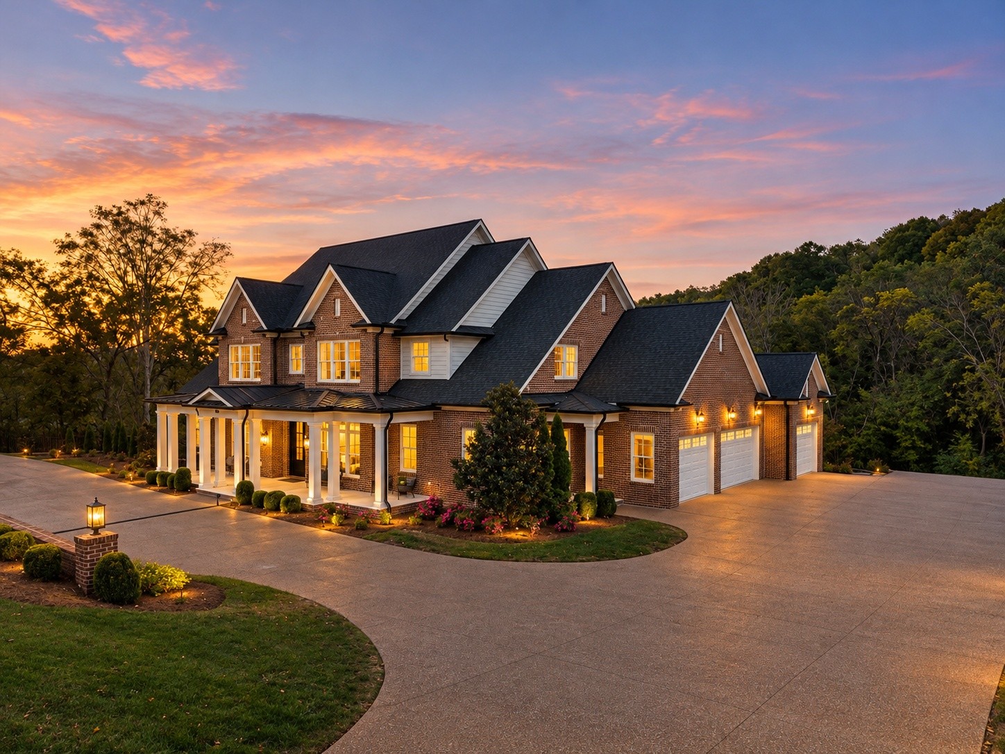 Surrounded by six private, wooded acres within Avalon’s exclusive gated enclave, 228 King Davids Court offers an extraordinary sense of seclusion without sacrificing convenience. Less than 2.5 miles from I-65 and moments from the shopping, dining and amenities of Cool Springs, this remarkable property feels worlds away from the everyday. Custom designed by Jack Herr and built by Brentwood Builders in 2021, the estate blends timeless architecture and sophisticated design with the tranquility of a private retreat.Offering 7,675 finished sq. ft., six bedrooms, six full and two half baths, and an elevator serving all three levels, the home is beautifully appointed throughout. Soaring ceilings, architectural beams, exquisite finishes and expansive windows complement elegant living spaces designed for both everyday comfort and entertaining.Resort-style outdoor living includes a spectacular saltwater pool and spa, poolside cabana and an elevated covered porch with a fully equipped outdoor kitchen, fireplace, motorized screens and heating for year-round enjoyment.The exceptionally versatile lower level offers a private secondary living suite with its own exterior entrances, alongside exceptional entertainment and recreation spaces. A dedicated home theater provides a true cinematic experience, while an additional 2,329 sq. ft. of unfinished lower-level space offers substantial flexibility for future expansion and customization.Beyond the home’s elegant interiors lies an equally impressive investment in sophisticated technology, a highly efficient four-unit geothermal climate control system and thoughtfully engineered infrastructure. A whole-house generator provides automatic backup power for essential household systems and pool equipment, while a dedicated lower-level safe/storm room offers additional protection and peace of mind.