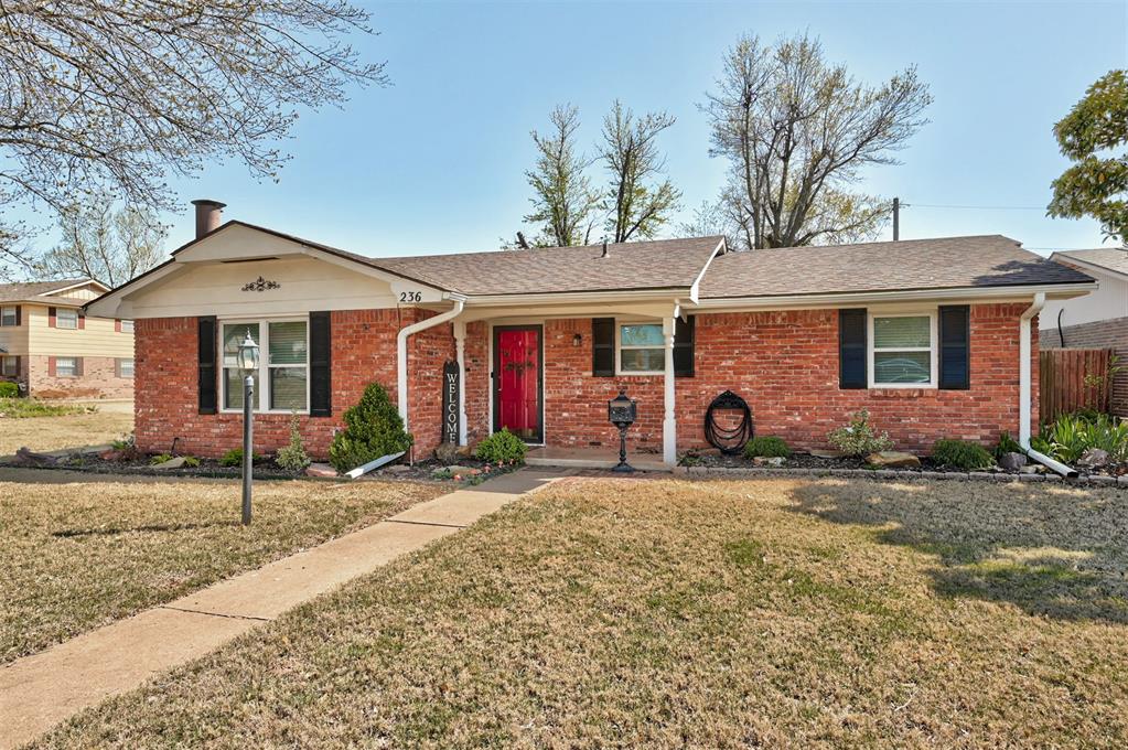 Look no further if you have been searching for the perfect home right in the center of Edmond! Welcome to 236 E 30th Street, built in 1968, this classic Ranch Style home boasts a roomy, one story floor plan, with an oversized living area, dining, and kitchen! Located on a corner lot, this home features an oversized front and backyard, as well as those highly coveted side driveway and garage! Inside, you will find hardwood flooring throughout, 3 bedrooms, and 2 full bathrooms. A beautiful corner fireplace anchors the living room, and when lit on warm cozy winter nights is the perfect mood lighting your a weekend movie night. If you love to entertain, this home is a DREAM, offering tons of counter space in the kitchen and coffee nook area. Additionally, there is a sun room off of the back door, great for a doggie room, multi purpose room, or more storage! HVAC and sewer line have also been recently updated.  This home is so charming and well maintained by it's current owners, all that this home is waiting for is YOU!