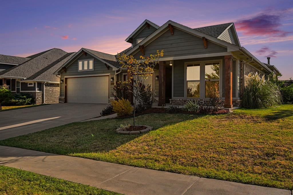 Searching for a truly immaculate home that is extremely well-maintained? THIS IS IT! 3 over-sized bedrooms, 2.5 bathrooms, dedicated study, 3 car garage & luxurious upgrades throughout – tall ceilings, updated flooring, and new carpet just installed. Recessed LED lighting & crown molding. EXTRA LOW utility bills on this well-insulated home. The chef's kitchen features built-in stainless steel appliances, an electric cooktop, a large pantry, and quartz counters, and it opens to the dining area. Primary bedroom is bright with large windows, ensuite with dual sinks, walk-in shower, jetted jacuzzi tub & large closet. Extra-long driveway & 3-car garage is ideal for trucks & large SUVs. Generator wiring! The backyard is fully fenced, and the extended covered patio is perfect for entertaining family & friends! Outside lighting through out the house. Back windows are tinted and blocked from outside viewing in. Gutters all around the house. Steps away from the neighborhood park. Valencia community features stocked ponds, walking trails, multiple splash pads & playgrounds with quick highway & turnpike access, just minutes from shopping, restaurants & entertainment hotspots in award-winning Edmond School District!