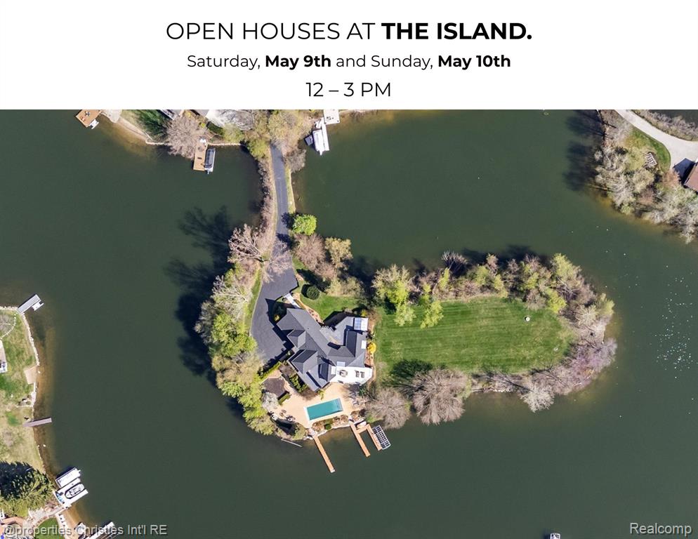 IMMEDIATE OCCUPANCY, just in time for your summer gatherings! Presenting a once in a lifetime opportunity to own a private island in one of Michigan’s most exclusive lake communities. With a local reputation of prestige and mystique, Lake Sherwood is one of Oakland County's only truly private, all sports lakes. This 1.6-acre legacy parcel is tucked at the end of a conveniently situated cul-de-sac, and enjoys 1,500+ feet of prime waterfront and, without its long and elegant tree lined driveway, would be entirely surrounded by pristine waters. This rare island is improved by an architectural masterpiece, a timeless estate home designed to be acquired by a buyer that understands its place as the pride of a truly private, residents only lake. This home features a plethora of natural sunlight, rustic stone fireplaces complete with imported limestone mantles, WOLF appliances, and lustrous white maple hardwood flooring, together crafting one of the finest residences in the state. The fluid layout, and extremely thoughtful features offer the highest degree of functionality for any lifestyle; ultimate control and privacy is one of the many benefits this property offers. The spacious terrace overlooking the resort style pool complete with a breathtaking lake view sits just steps away from the Northern Michigan grown cedar docks that your grandchildren will walk on, which offer permanent docking solutions for your boats. Every part of the property offers jaw dropping lake views, including the towering outdoor fireplace just off the pool. Complete with spacious and well-manicured rolling grounds fit for a tennis court, an additional structure, or whatever else you decide to feature, this incredible estate is an asset to enjoy and design a lifestyle around. Just minutes from Downtown Milford, a short drive to Detroit, DTW airport, Downtown Northville, Brighton, etc, this home offers an "up north" feel while being close to everything you need.