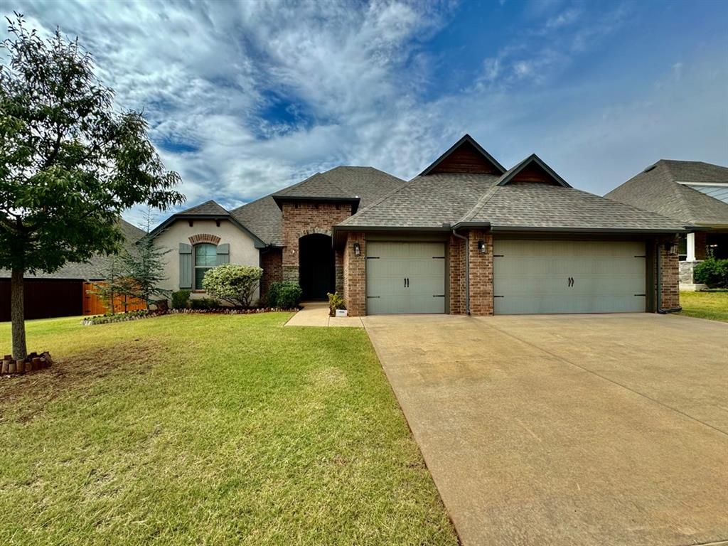 Beautiful 4 bed 2 bath Home in highly sought after Stonebriar Community. Neighborhood includes Walking Trails, Parks and a community Pool! Wood look tile in living spaces, granite counter tops throughout the home , and stainless steel appliances. Walk in under the elegant barrel ceiling and into an open living area with gorgeous fireplace mantle and stunning cathedral ceiling! Tons of cabinet space in the kitchen as well as stainless steel gas range and large island with breakfast bar. Keep your home clean and tidy with the mudroom bench and extra storage built in through out the home. Master suite is an oasis of luxury with Pullman ceiling, whirlpool tub, Roman walk-in shower, and huge walk-in closet. Master walk in closet conveniently connects to laundry room for easy clean up. Can include all appliances refrigerator and washer/dryer. Sprinkler system controls in garage.