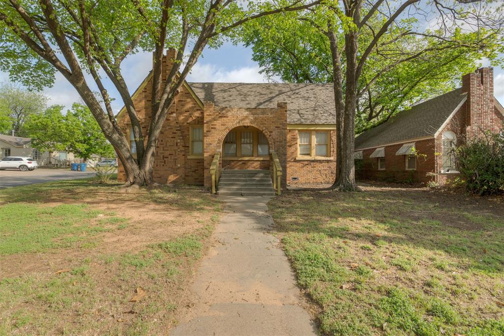 Great opportunity in the urban core at an approachable price point. This 3-bedroom Tudor-style home offers a spacious floor plan and solid potential for the next investor or owner. The home includes central HVAC and has had plumbing and sewer line updates completed in 2017. It sits on a shaded corner lot and features a covered front porch, a storage shed, and generously sized rooms throughout. Located just minutes from the Plaza District, Midtown, Uptown, and Downtown, with easy access to local restaurants, shopping, and entertainment. Whether you're an investor or a buyer looking to renovate and make it your own, this property presents a chance to build value over time. Home has rented for $1095/mo.