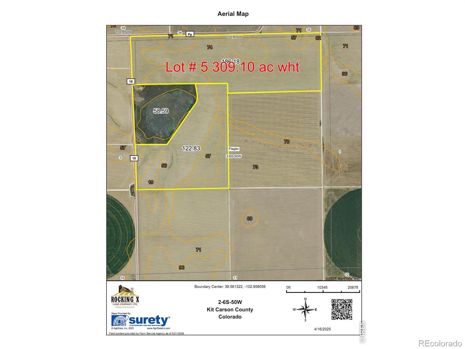 1,714 Acres Kit Carson & Washington County, Colorado Selling in 5 Separate Tracts 100% of Growing crop negotiable. This exceptional offering of 1,714 total acres in Kit Carson and Washington County, Colorado. This is a rare opportunity to acquire productive dryland farm ground, offered in 5 separate tracts to suit a variety of buyers-from operators to investors.The land features predominantly Class II and III soils, known for their high agricultural productivity and consistency. Whether expanding your current operation or entering into a high-quality farming investment, this auction presents an unparalleled opportunity. Key Highlights:1,714 total acres of prime Colorado farmland, Predominantly Class II and III soils 5 individual tracts, allowing buyers to purchase one or multiple parcels Excellent access and favorable topography offers an opportunity to acquire proven dryland. Don't miss your chance to buy some of the finest farmland in eastern Colorado.