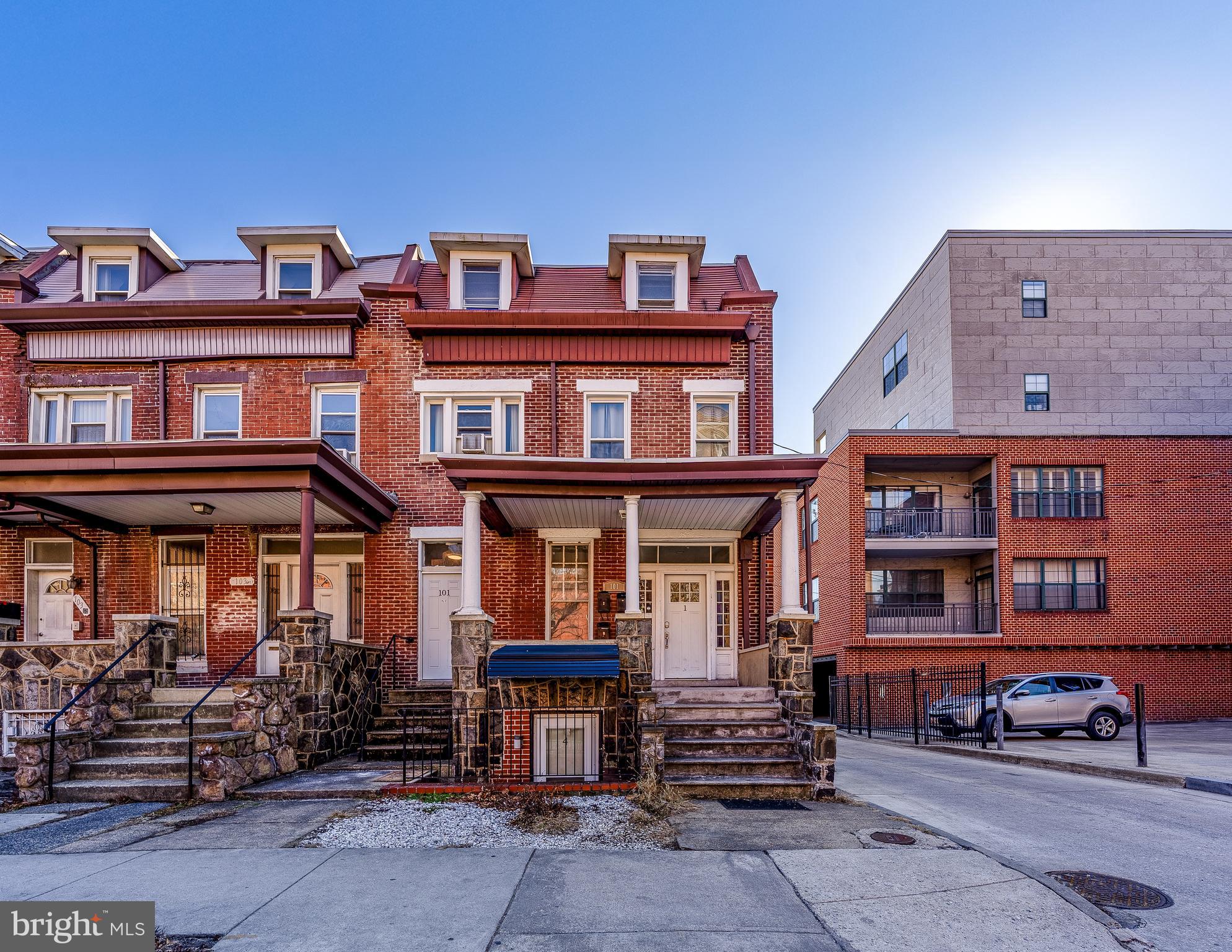 This well-maintained and spacious 2 Bed / 1 Bath unit complete with living room, covered front and rear porches, and rear off-street parking just one block from Johns Hopkins University, boasts its own private entrance, refinished hardwood floors throughout, and ample naturally sunlight as an oversized end-of-group. Professionally managed. Pets on case-by-case basis. Available for immediate move-in. Tenant pays BGE.  Landlord pays Water, Heat, and High-Speed Internet. No washer / dryer in unit. Laundromat in easy walking distance 1.5 blocks away. Available 11/1/2025