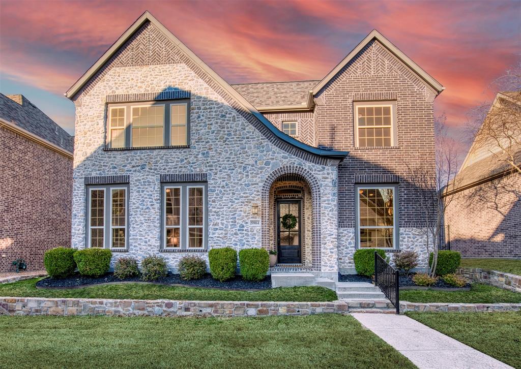 LOVE WHERE YOU LIVE. The Trails at Craig Ranch offer resort-style & fitness-friendly living in an ideal location.  5904 Rutland Drive features stone & brick exterior with covered front porch and mahogany door with windows.  The spacious floor plan is awash in natural light and has hardwood floors running throughout the study, living, dining and kitchen. A dramatic floor to ceiling stacked stone gas burning fireplace is the focal point of the living area. Kitchen features custom Clio Luna Stone & Glass Mosaic backsplash with under mount lighting, custom vent hood, quartz counters and full width pot and pan drawers.  Property has been impeccably maintained.  A perfect property for low maintenance lifestyle. A private court yard features covered patio and curated landscaping with stone walking path. Cyclists will love bicycle boulevards leading to trails across DFW. Golf enthusiasts will enjoy close proximity to the Byron Nelson Tournament and have private & public options nearby with TPC Craig Ranch, Stonebridge Country Club, The Golf Club at Twin Creeks & The Courses at Watters Creek. Steps away from LifeTime Fitness, offering members 12 lighted outdoor pickleball courts, 50-meter outdoor heated pool, dedicated studios for barre, cycle, pilates & yoga, group fitness studios, sauna & steam room, a full LifeCafe, an outdoor fire pit with TVs & state-of-the-art workout equipment floor for cardiovascular and strength training. Nearby District 121 & HUB 121 offer dining & entertainment. Convenient access to major highways including US 75, Sam Rayburn Tollway & Dallas North Tollway. Minutes from Legacy West, Downtown McKinney, DFW Airport & Love Field. Dog park. Playground. Highly sought-after Frisco ISD. Walk to Shauna K. Wortham Intermediate School, the first of its kind in Frisco ISD for 5th & 6th graders, blending an elementary & middle school schedule and curriculum for students. 3 car tandem garage. 3D tour.