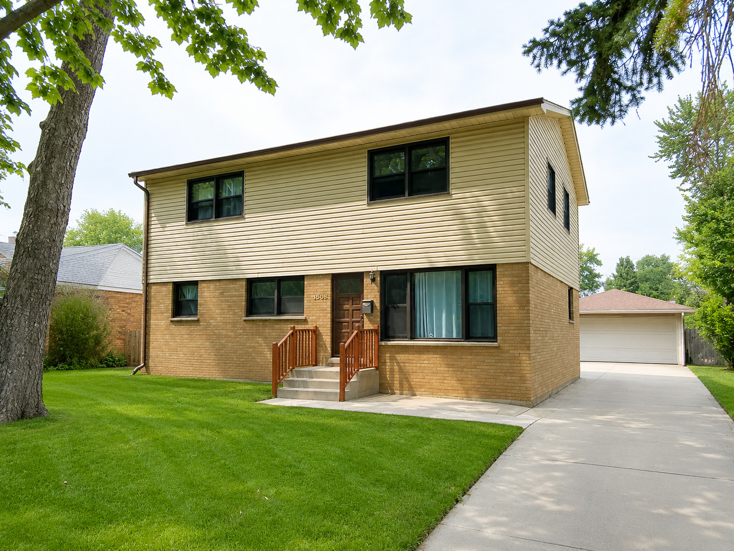 Spacious two-story home located in one of Mount Prospect's most desirable neighborhoods! Offering 6 generously sized bedrooms, two full bathrooms, a finished basement, and a detached 2-car garage. The functional floor plan features bright living spaces, ample storage, and a finished lower level that adds valuable flexibility for a recreation room, home office, fitness area, or guest space. Spacious backyard-perfect for outdoor gatherings or gardening. Just minutes from parks, shopping, restaurants, Metra, expressways, and all the conveniences Mount Prospect has to offer. Served by highly acclaimed elementary and high schools. Don't miss this fantastic opportunity to own a spacious home in a premier location!